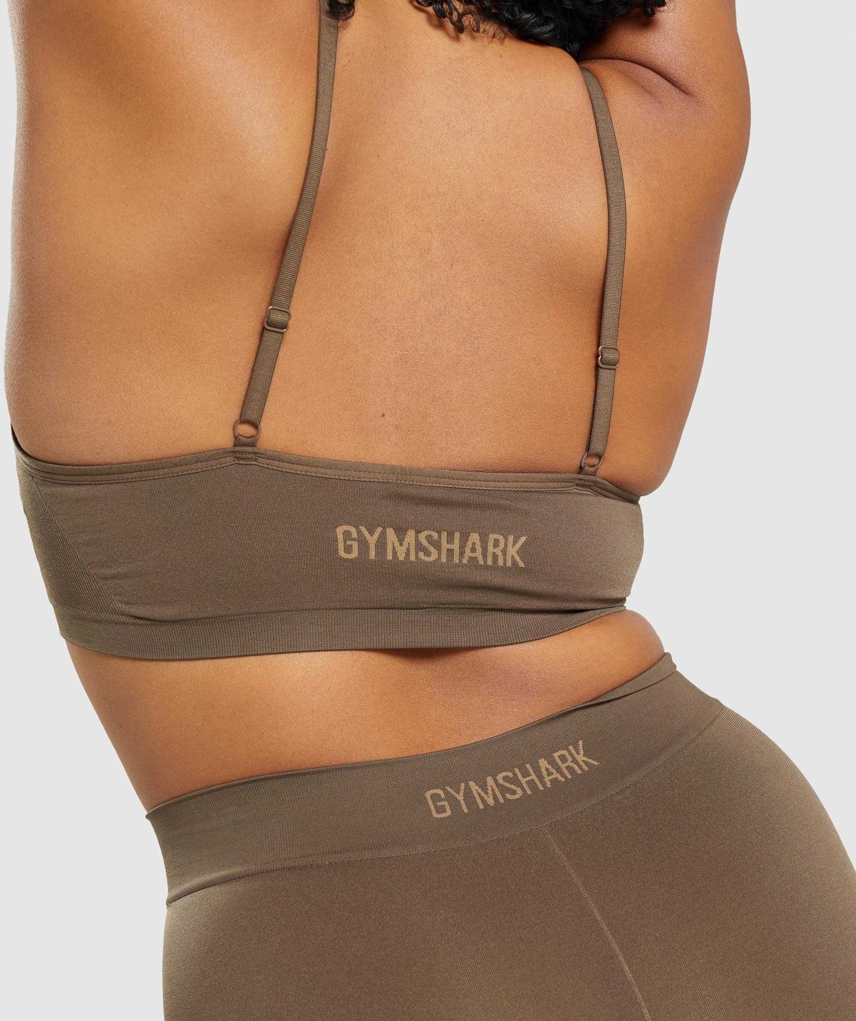 Brown Gymshark Seamless Scoop Neck Bralette Women's Underwear | THBQLY486