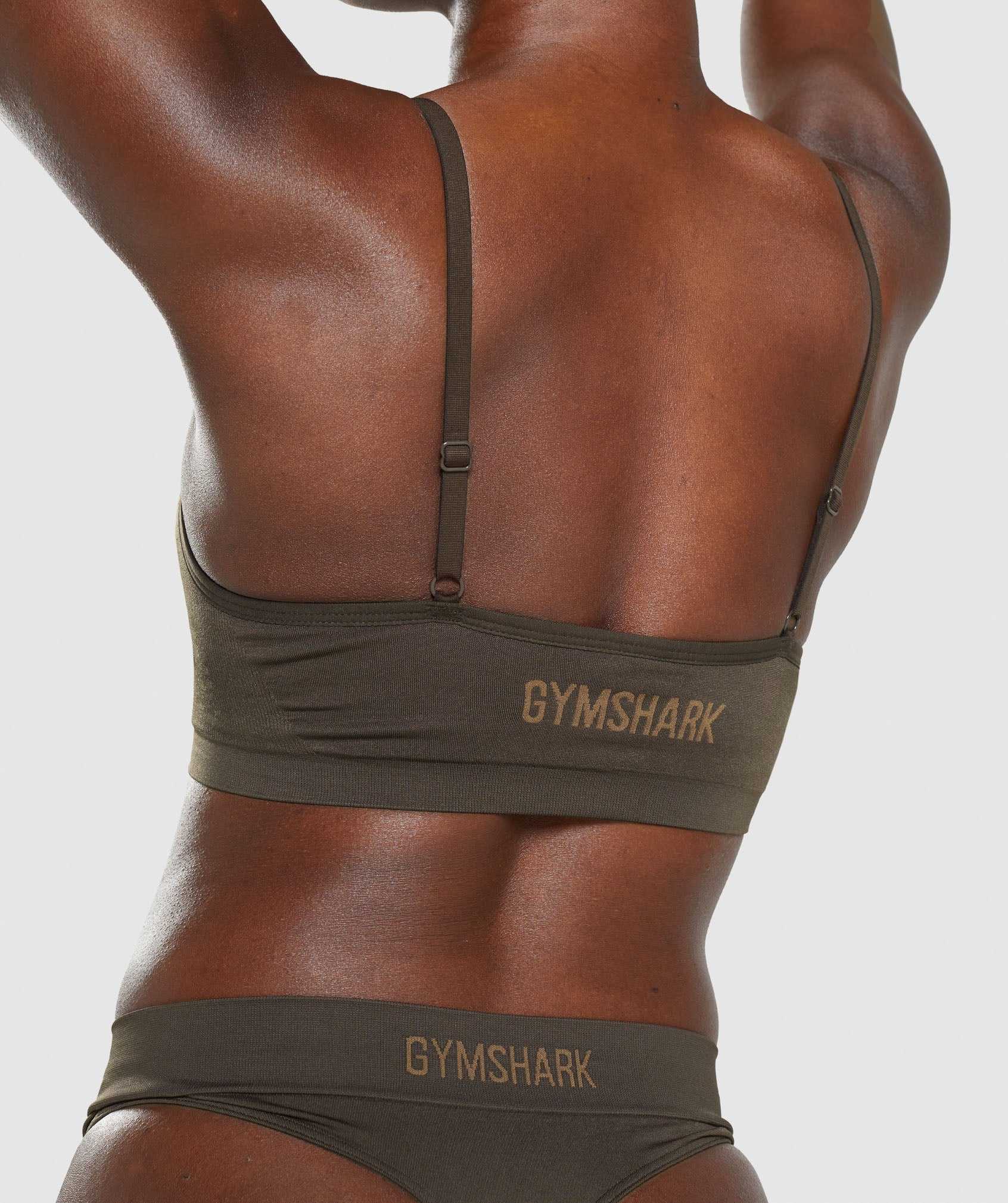 Brown Gymshark Seamless Scoop Neck Bralette Women's Underwear | UVWXAY849