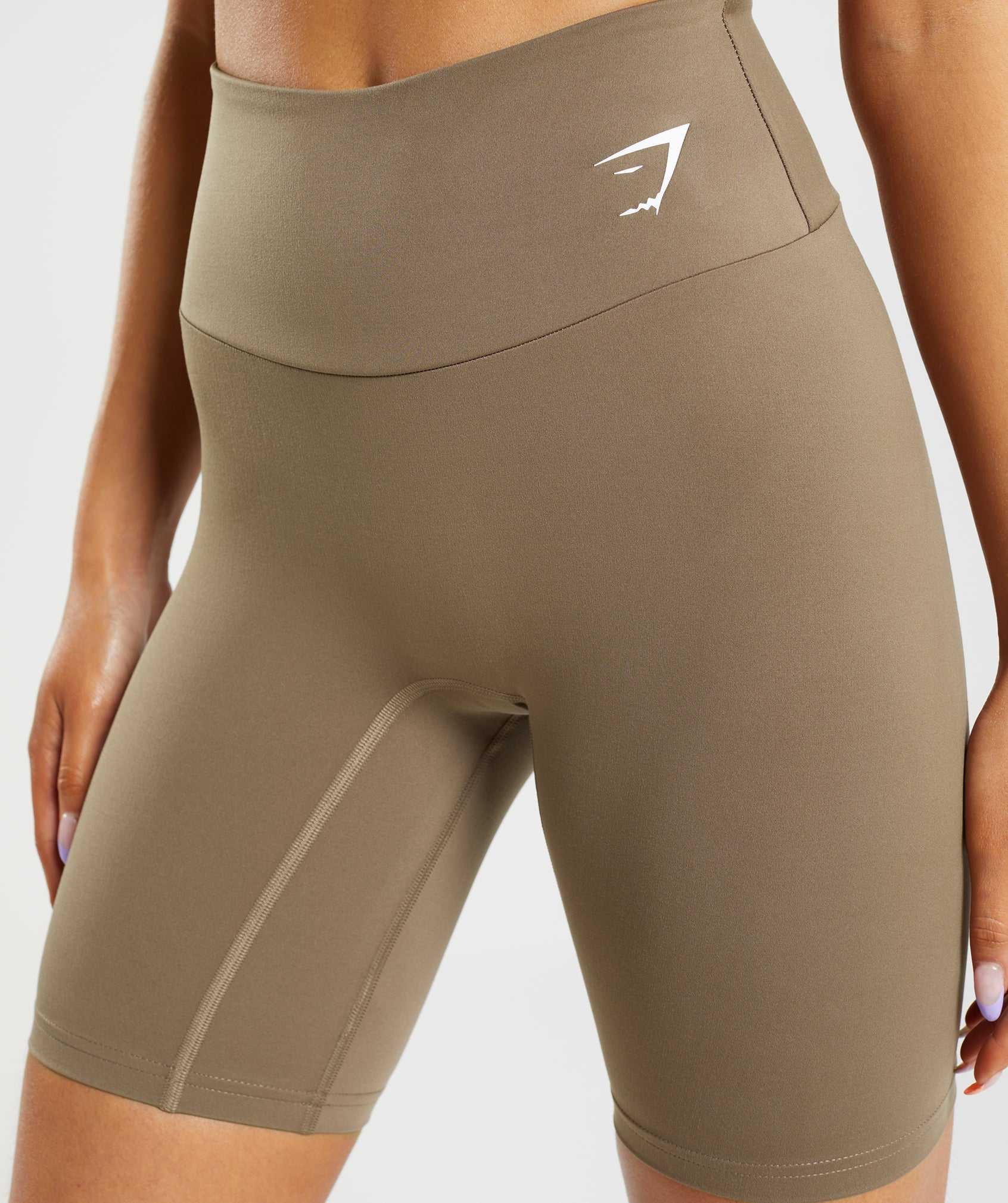 Brown Gymshark Training Cycling Women's Shorts | RBGSYV825