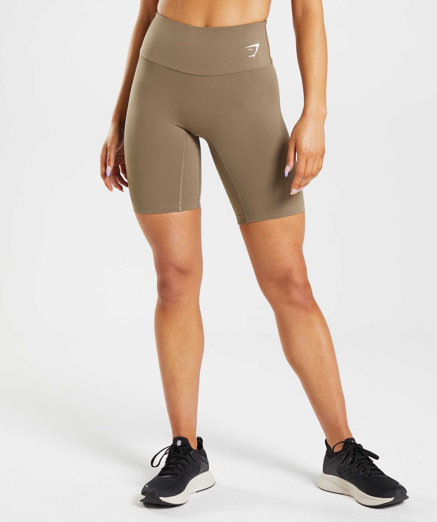 Brown Gymshark Training Cycling Women's Shorts | RBGSYV825