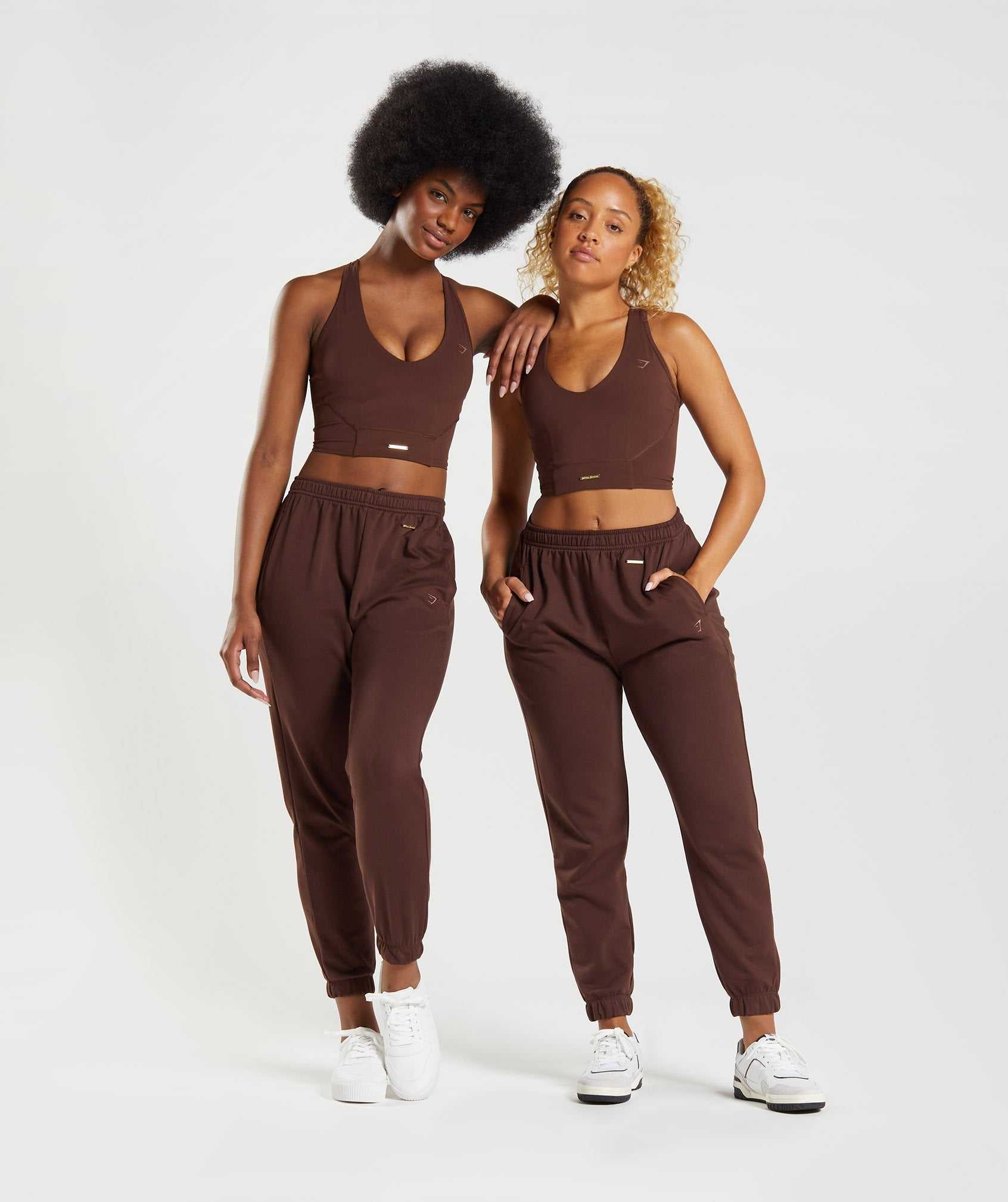 Brown Gymshark Whitney Crop Women's Tops | GIPZLK360