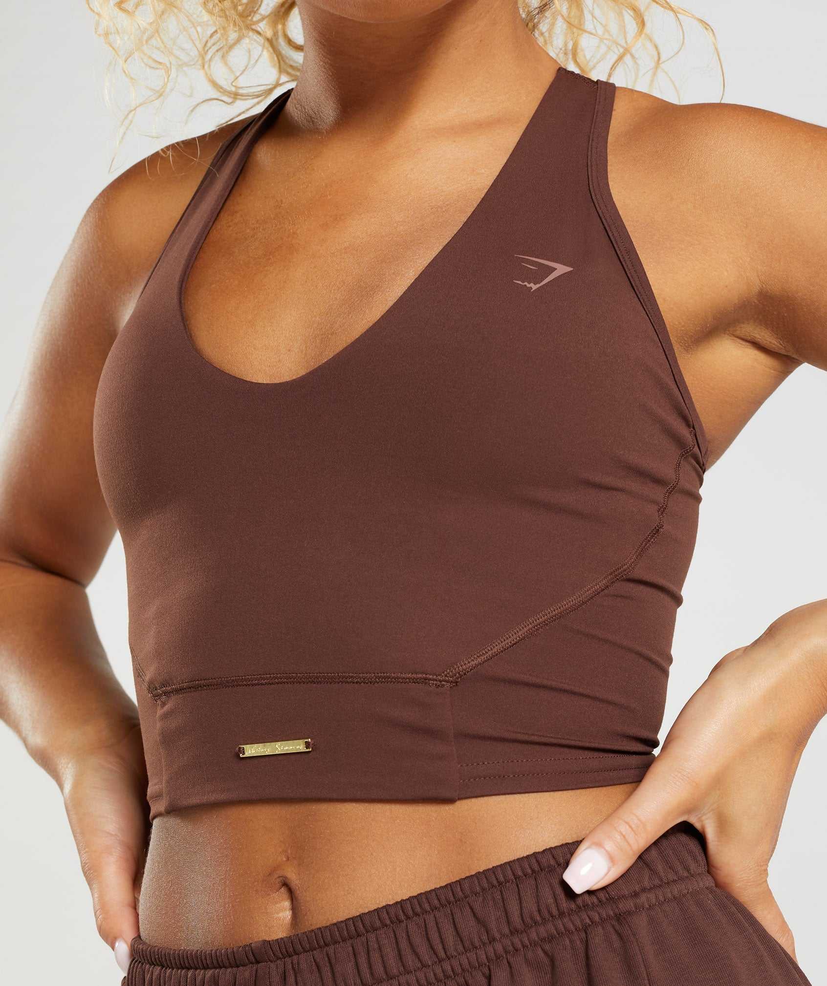 Brown Gymshark Whitney Crop Women's Tops | GIPZLK360