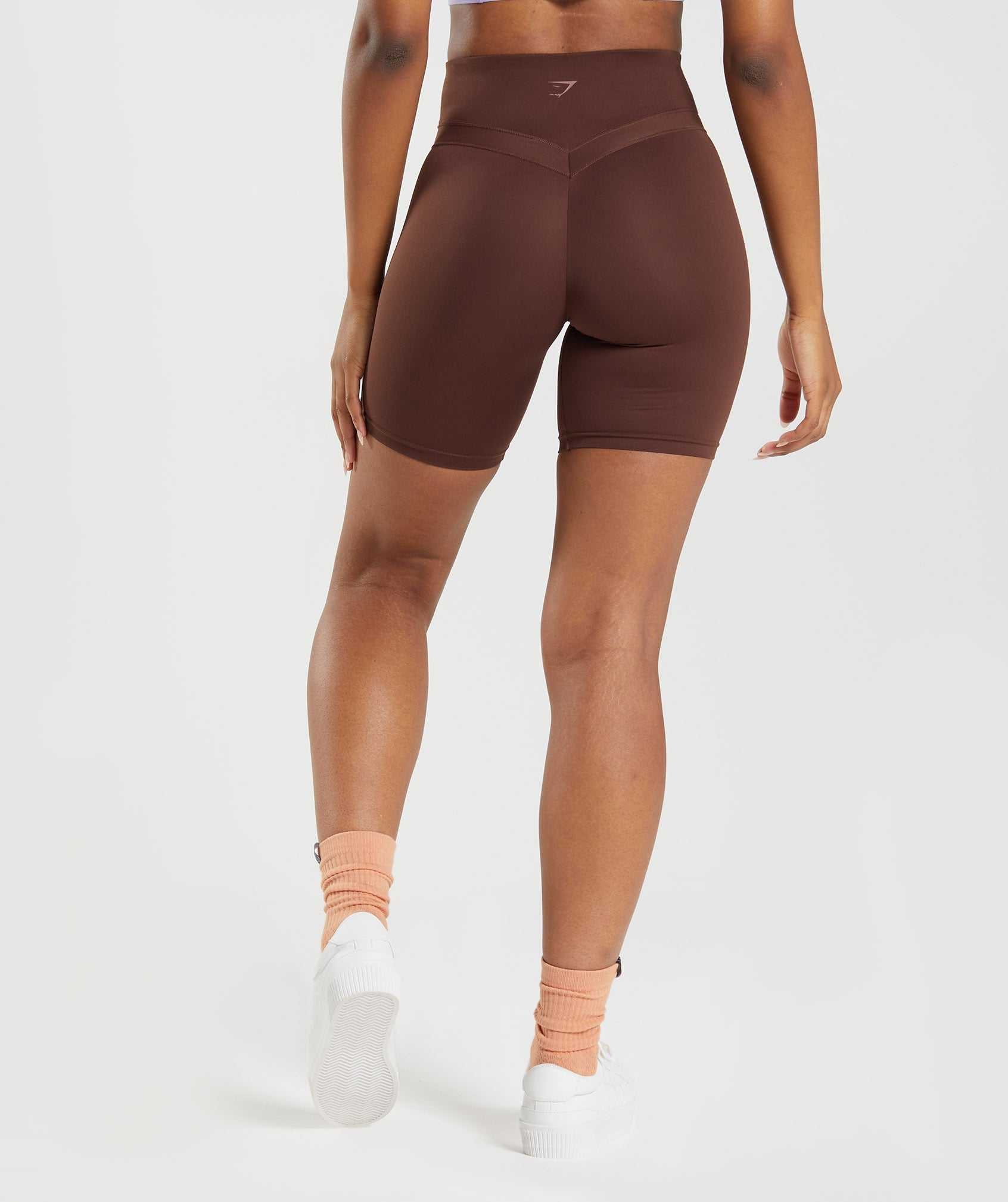 Brown Gymshark Whitney Cycling Women's Shorts | JIAPEM605