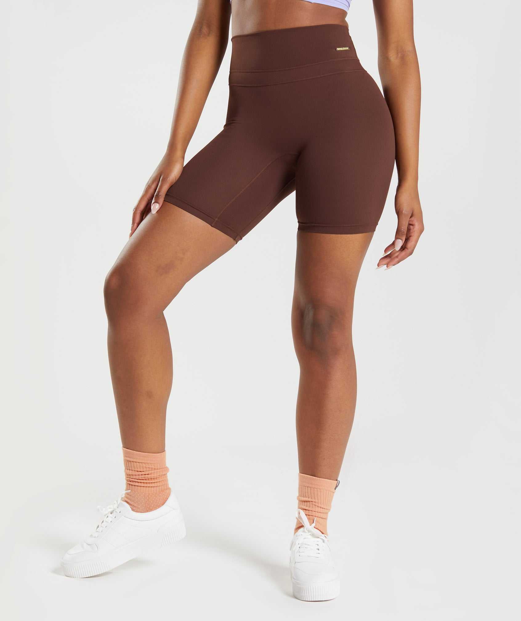 Brown Gymshark Whitney Cycling Women\'s Shorts | JIAPEM605