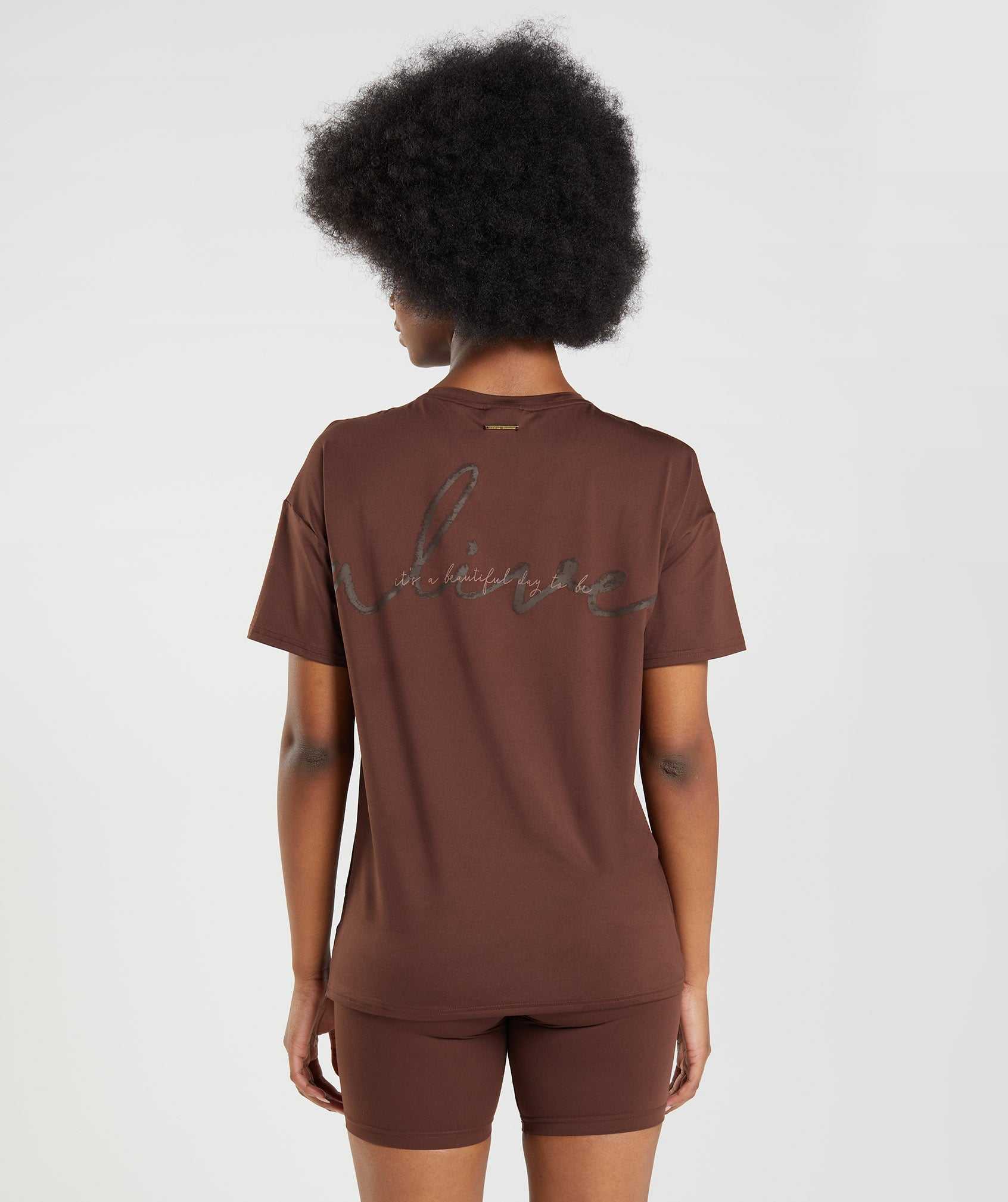 Brown Gymshark Whitney Oversized Women's T Shirts | PRMVJE954