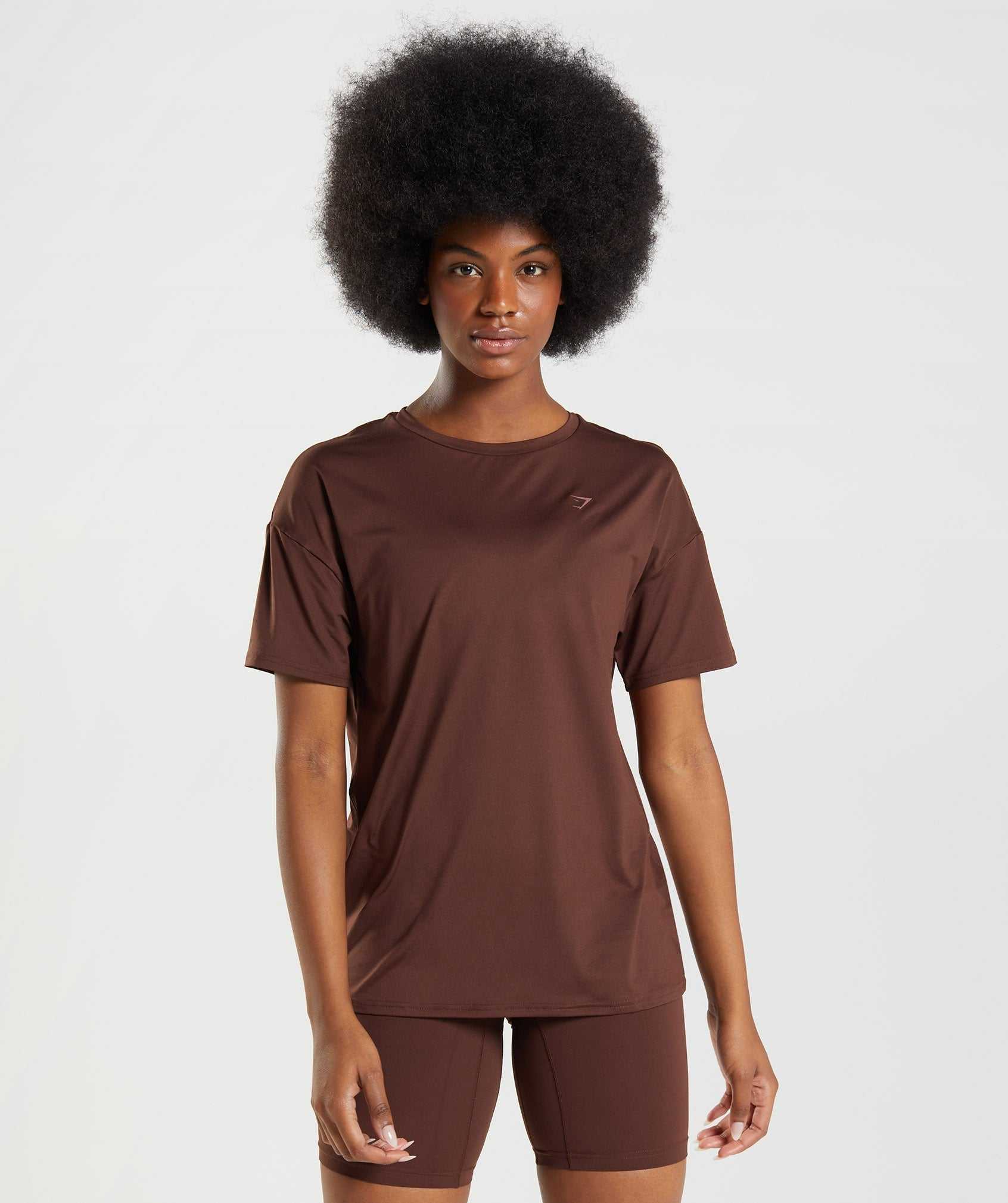 Brown Gymshark Whitney Oversized Women's T Shirts | PRMVJE954