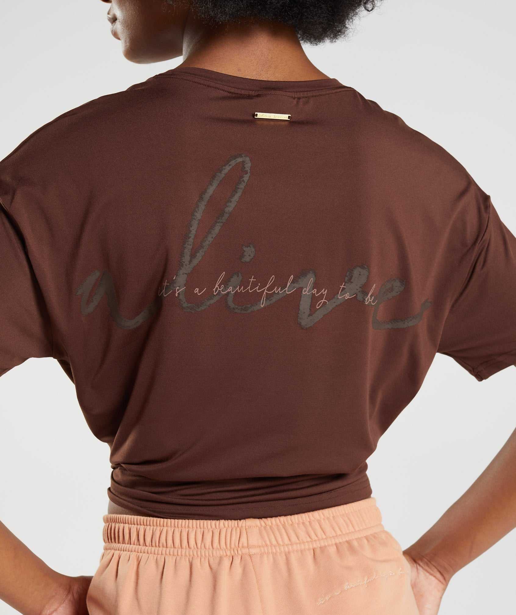 Brown Gymshark Whitney Oversized Women's T Shirts | PRMVJE954