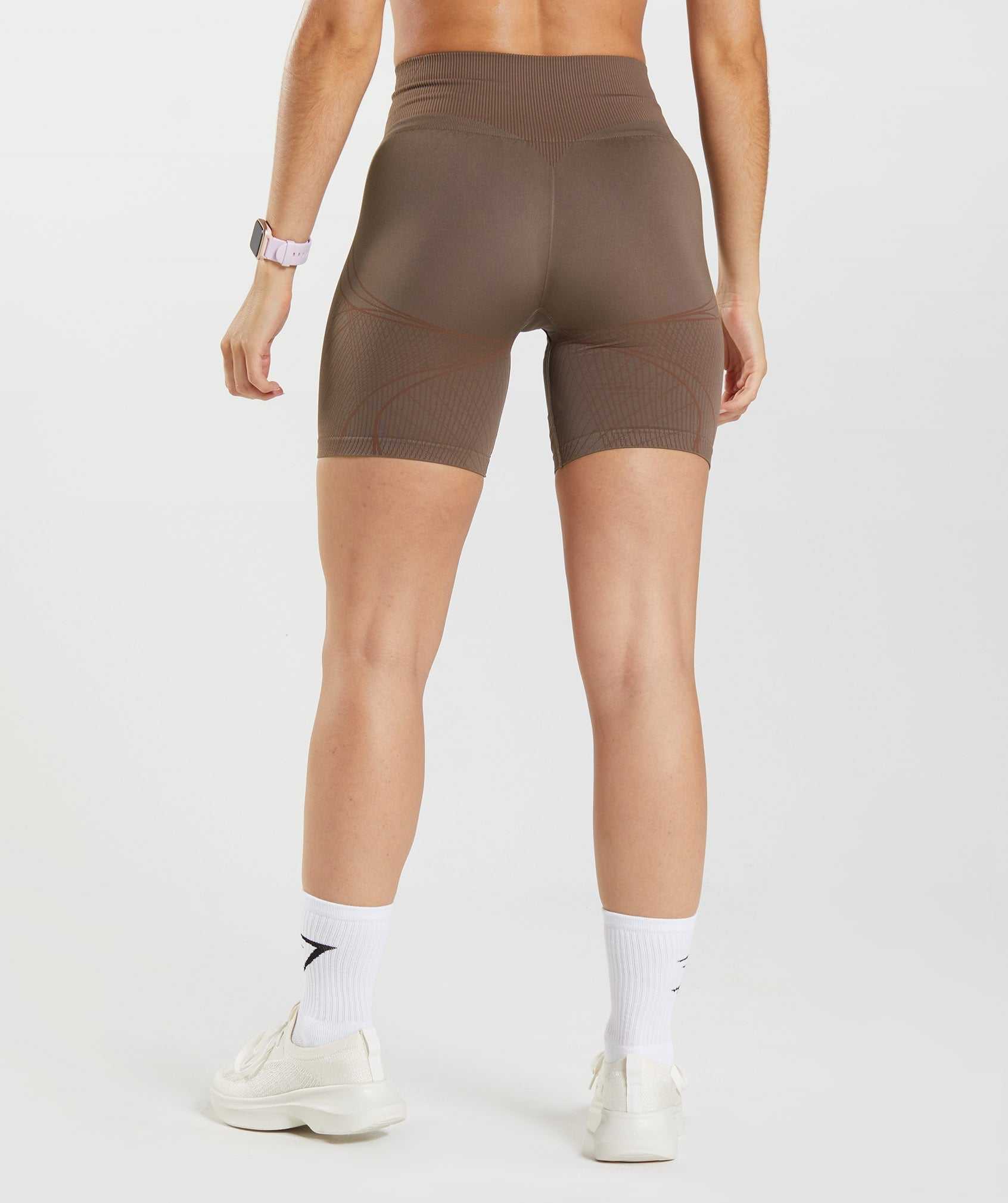 Brown / Pink Brown Gymshark Apex Seamless Women's Shorts | PHEAOW936