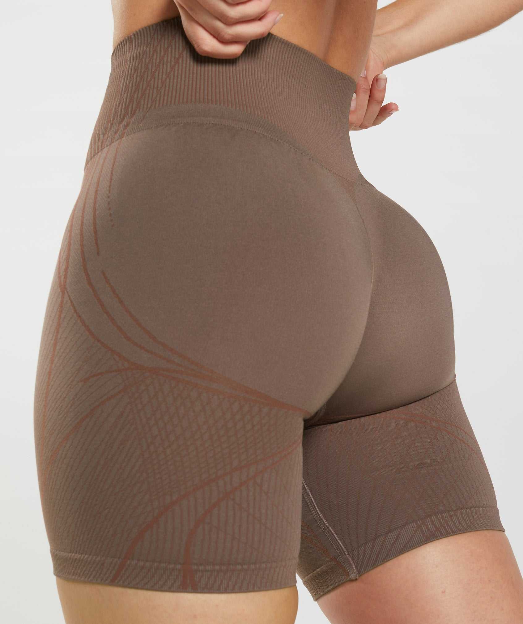 Brown / Pink Brown Gymshark Apex Seamless Women's Shorts | PHEAOW936