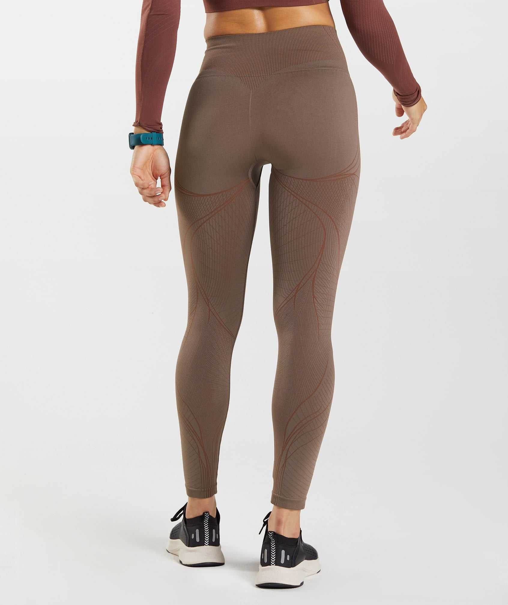 Brown / Pink Brown Gymshark Apex Seamless Women's Leggings | VEXDOR269