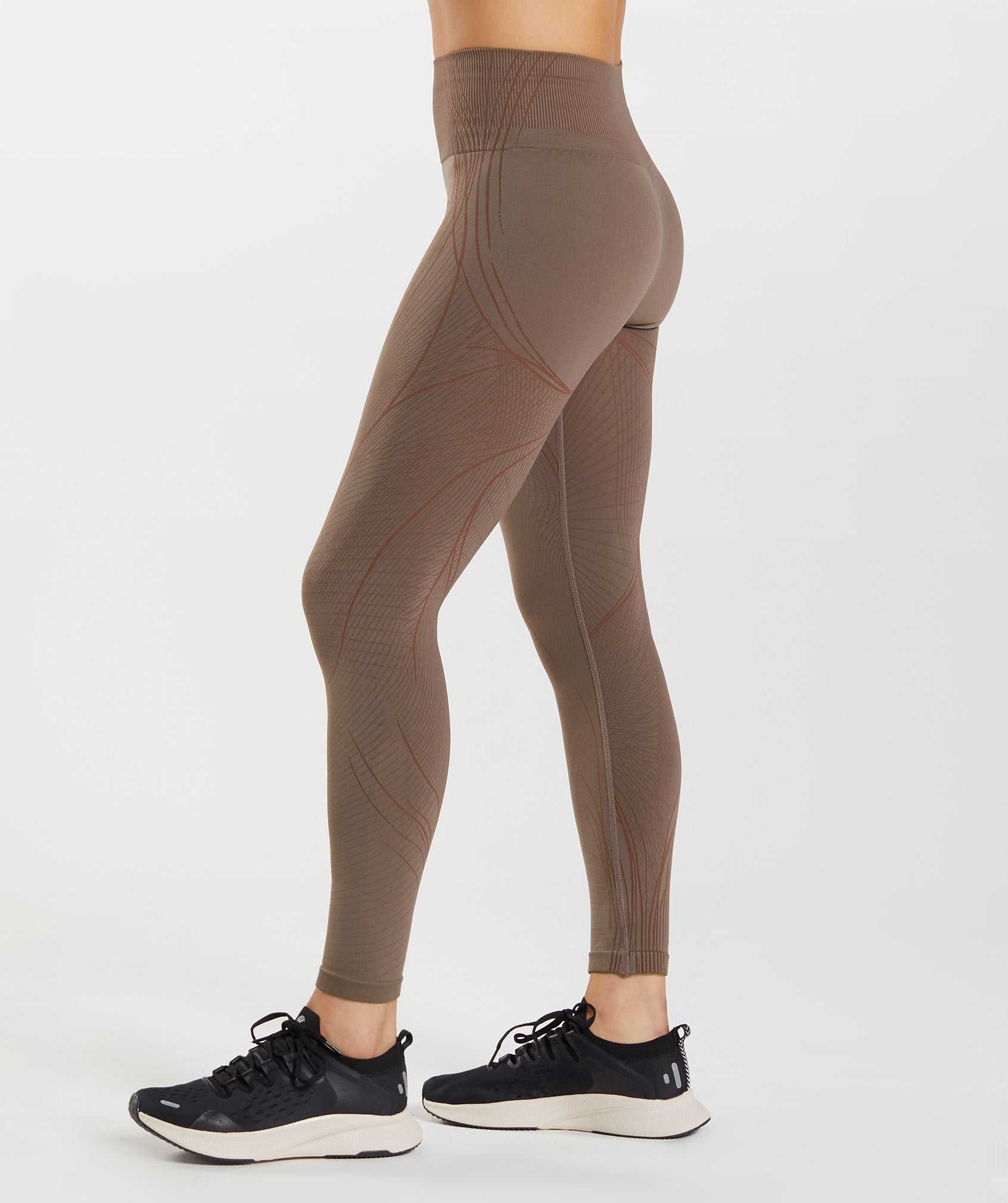 Brown / Pink Brown Gymshark Apex Seamless Women's Leggings | VEXDOR269