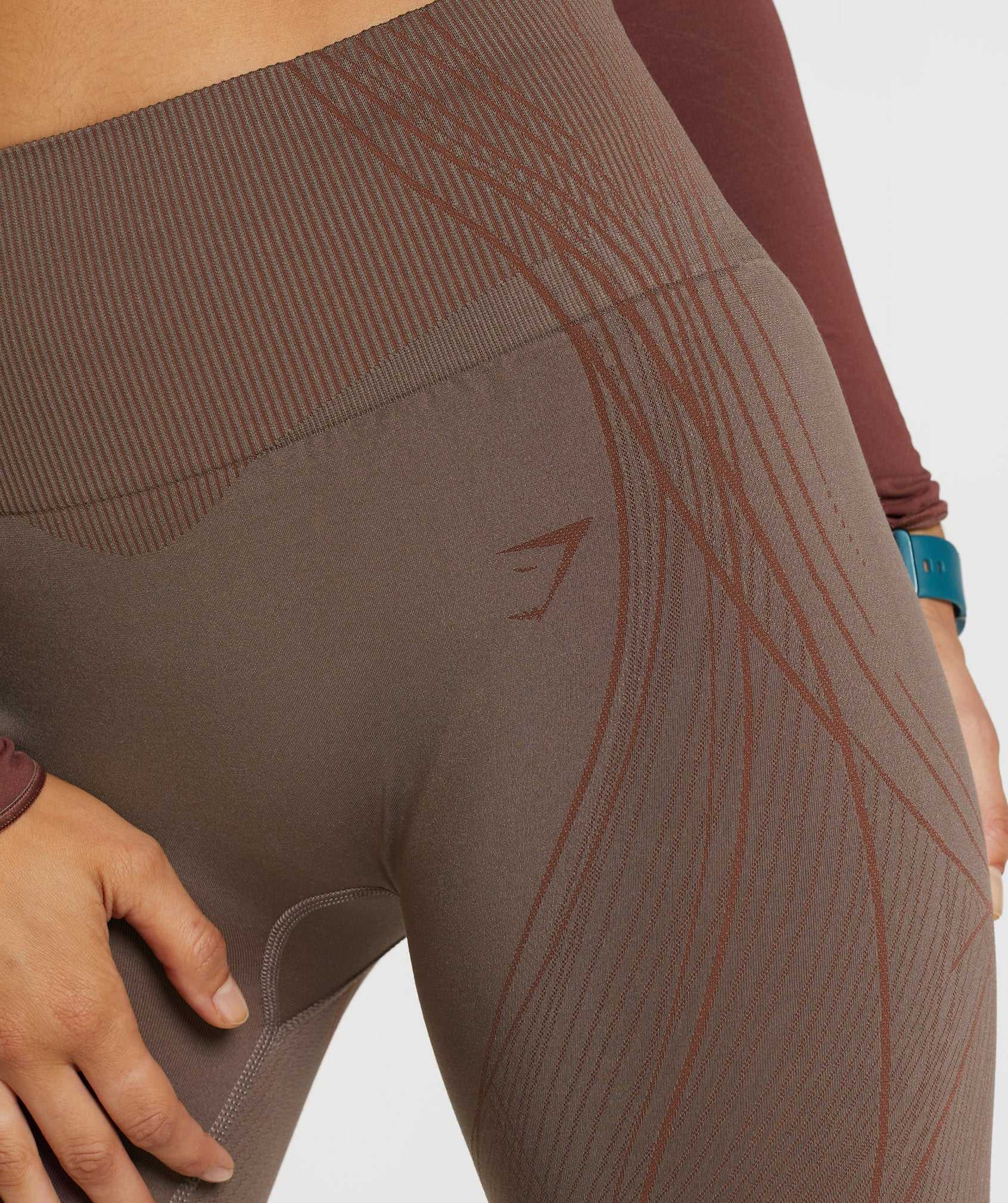 Brown / Pink Brown Gymshark Apex Seamless Women's Leggings | VEXDOR269