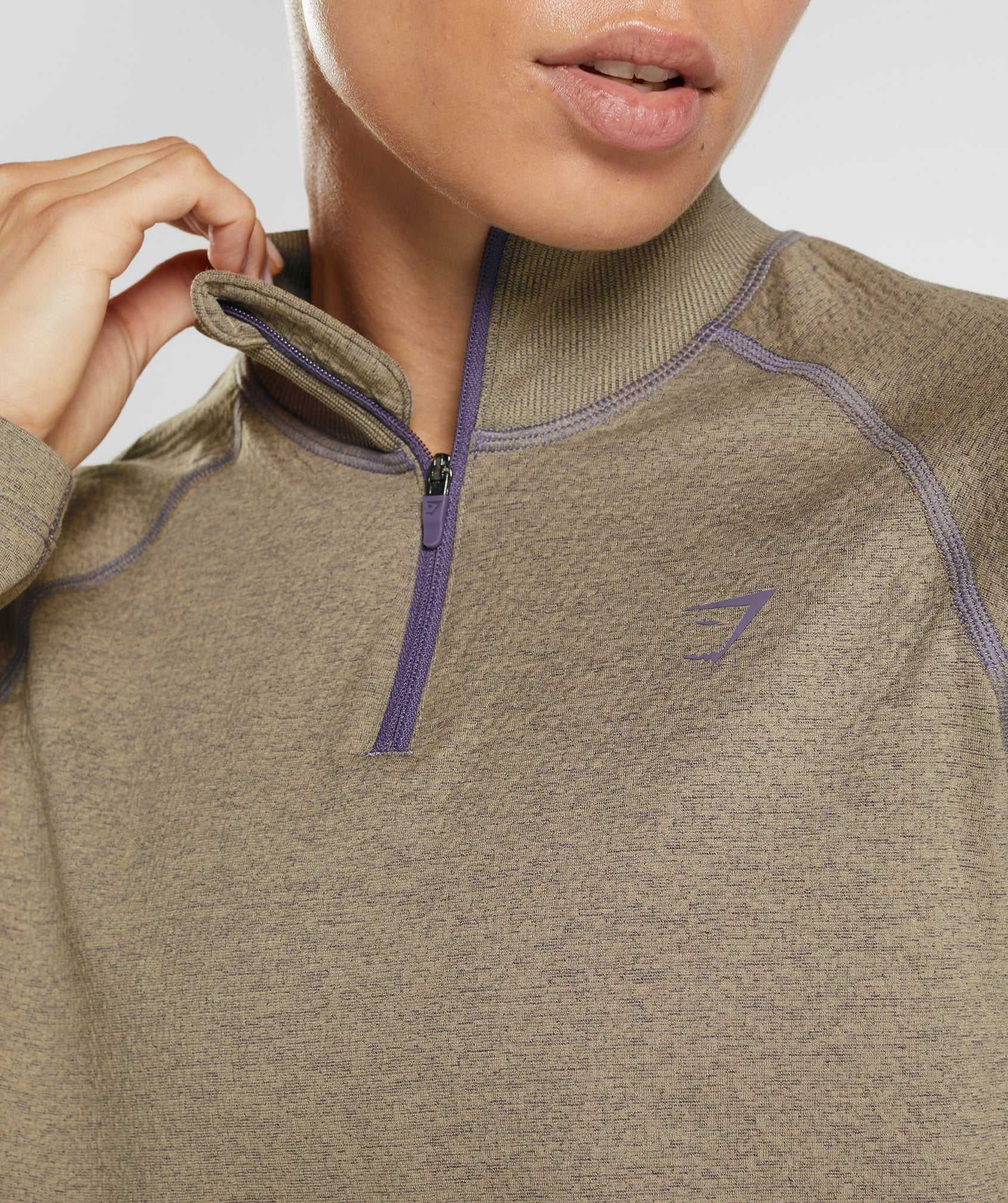 Brown / Purple Gymshark 315 Long Sleeve Warmup Women's Pullover | FBQZWI218