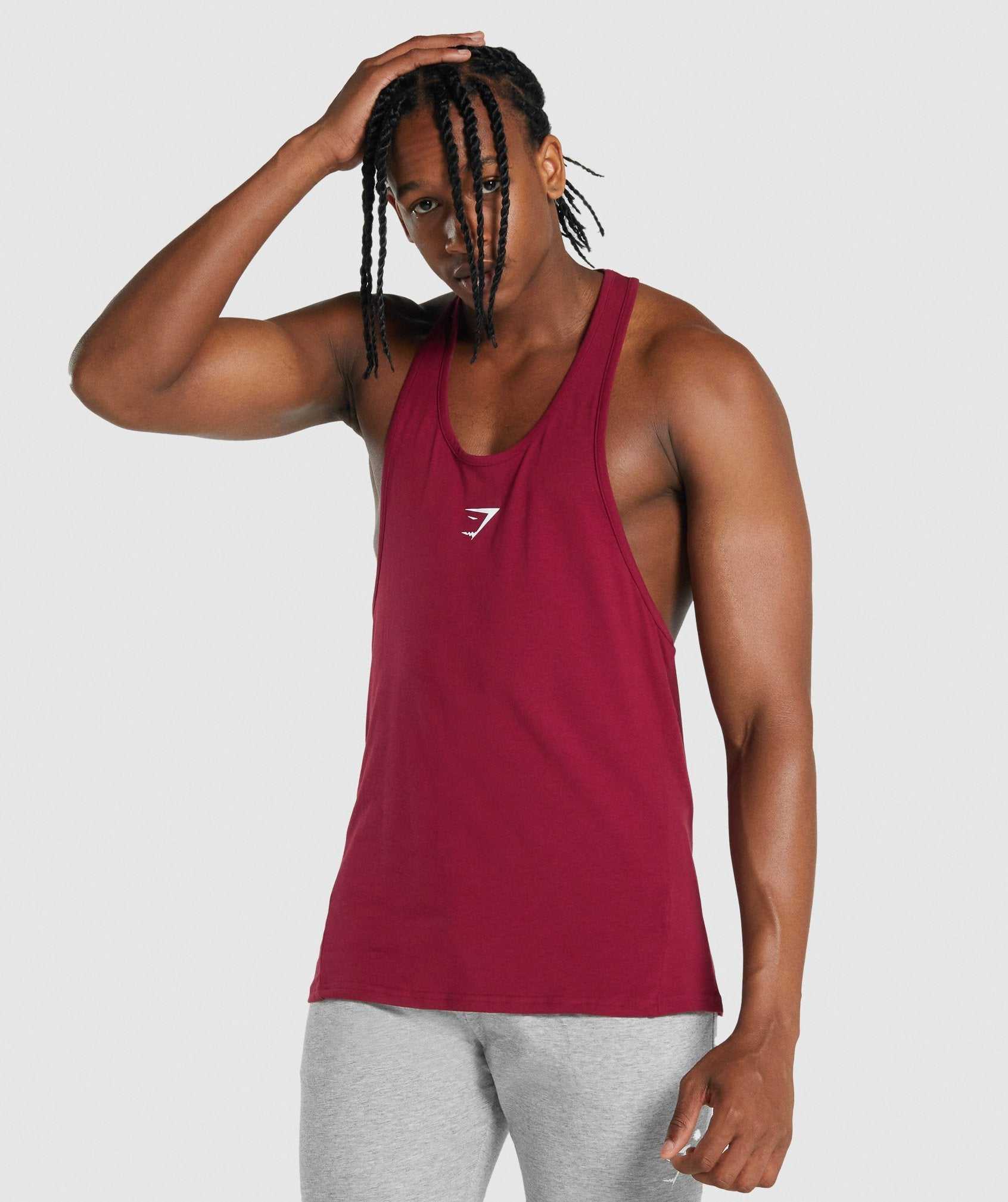 Burgundy Gymshark Critical 2.0 Men's Vest | MZSLRV390