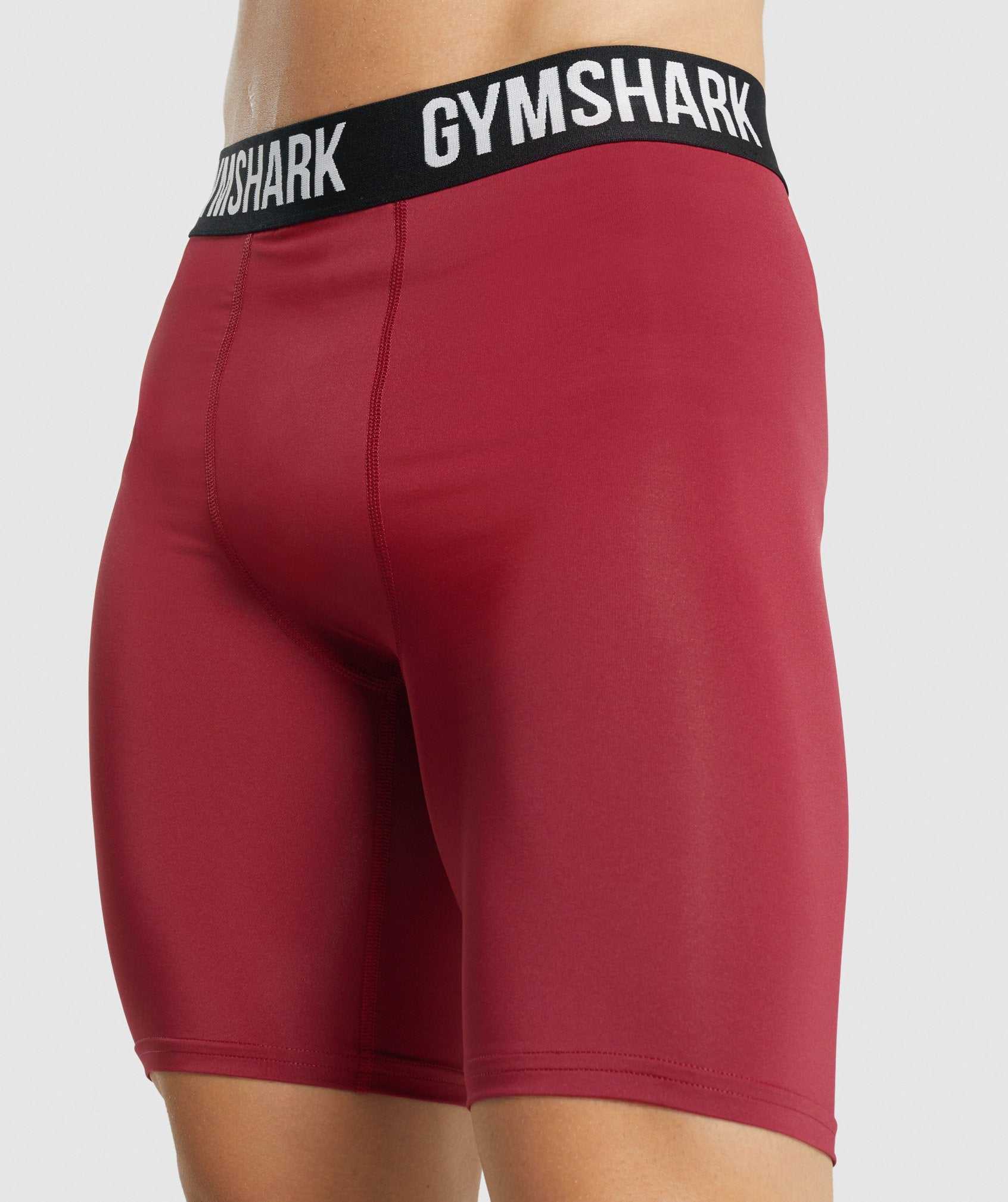 Burgundy Gymshark Element Baselayer Men's Shorts | BFHDGO089