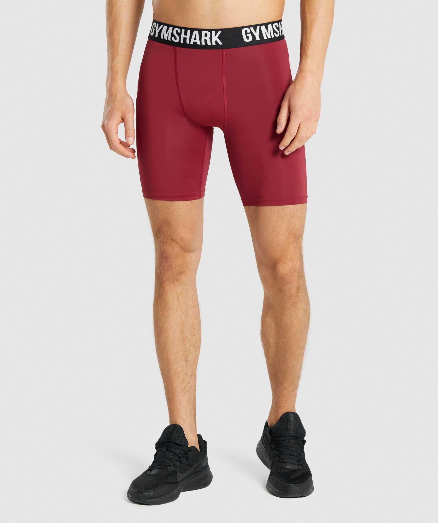 Burgundy Gymshark Element Baselayer Men\'s Shorts | BFHDGO089