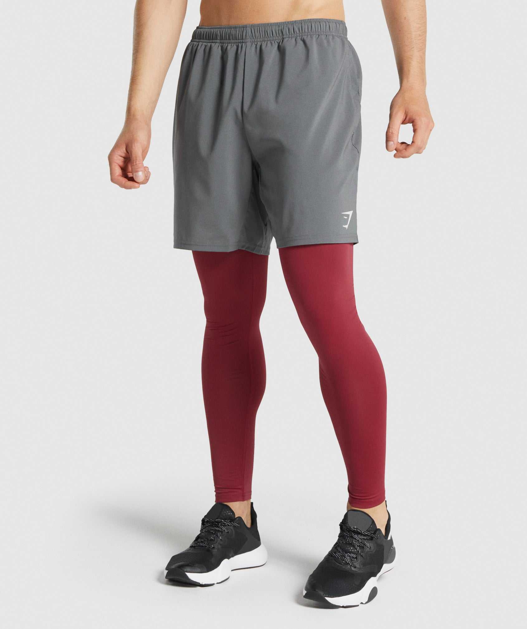 Burgundy Gymshark Element Baselayer Men's Shorts | BGOQYR786