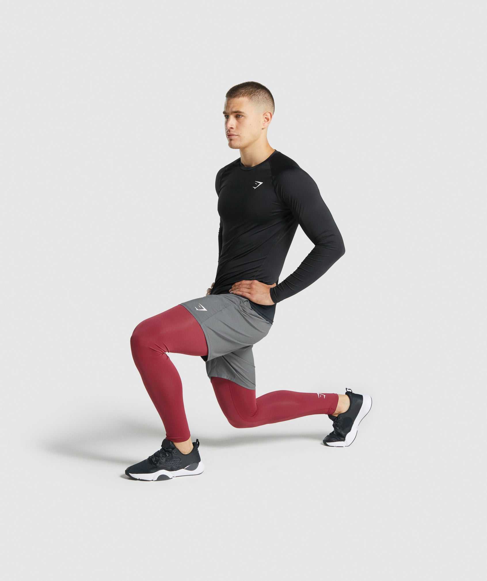 Burgundy Gymshark Element Baselayer Men's Jogger | FRUQCT860