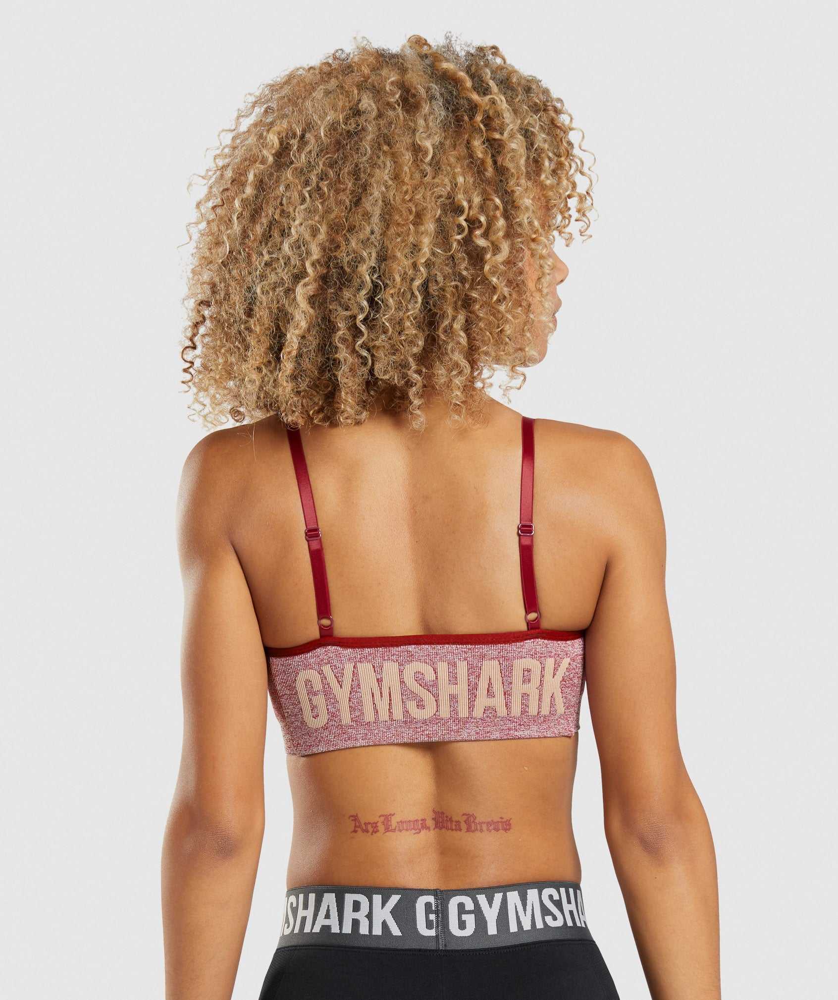 Burgundy Gymshark Flex Strappy Women's Sports Bra | YZDLAB097