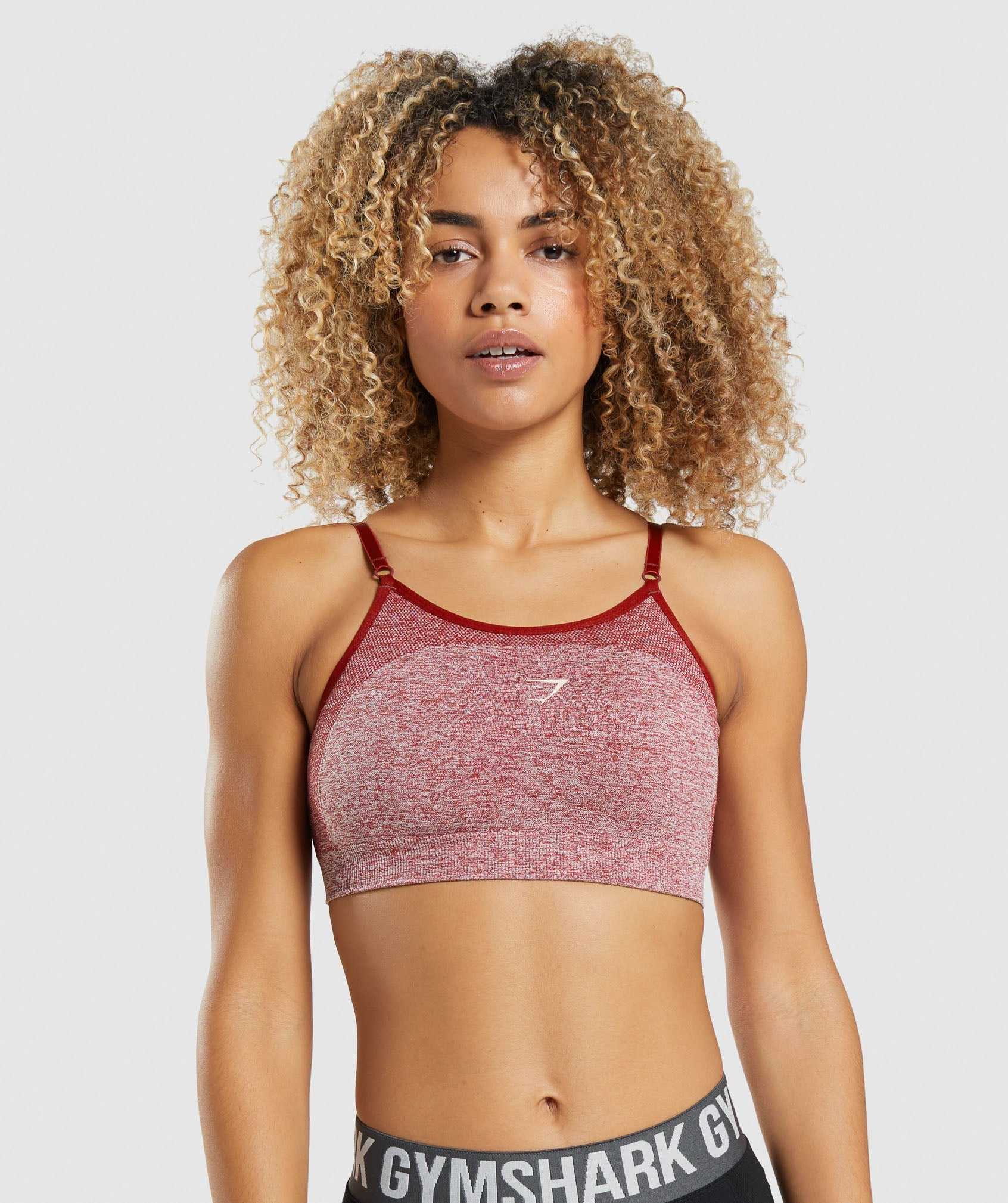 Burgundy Gymshark Flex Strappy Women\'s Sports Bra | YZDLAB097