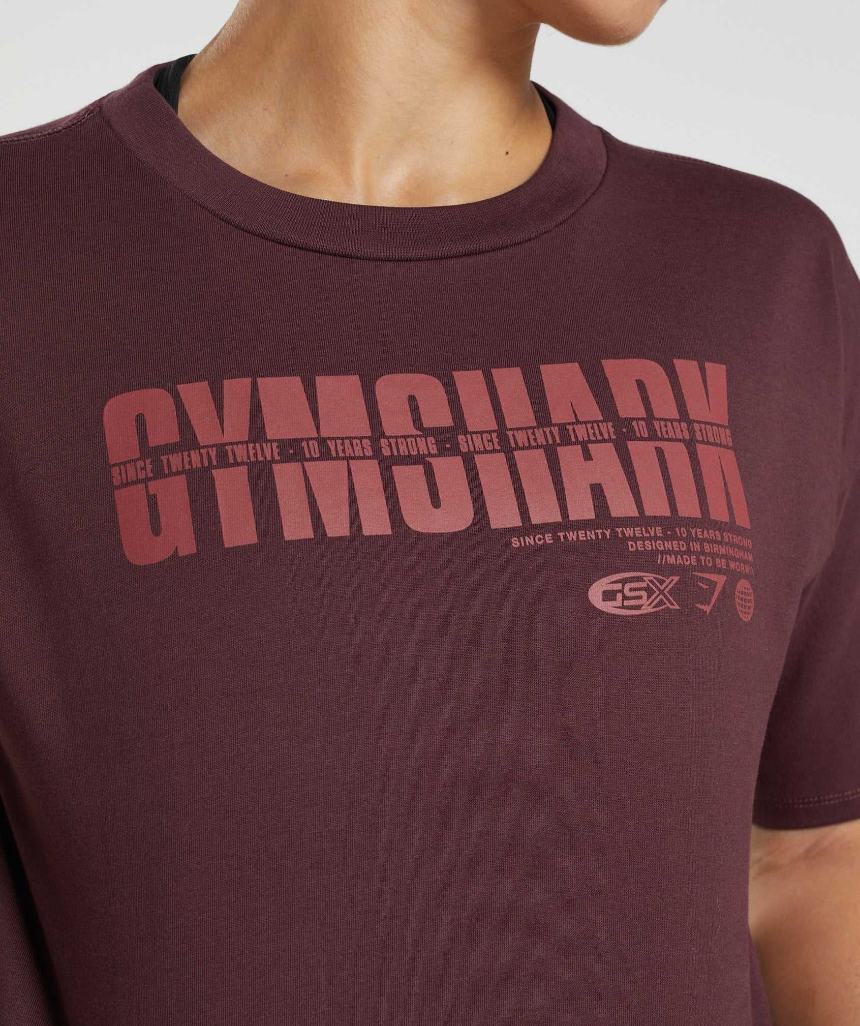 Burgundy Gymshark GS10 Year Midi Women's Tops | RIUQLJ312