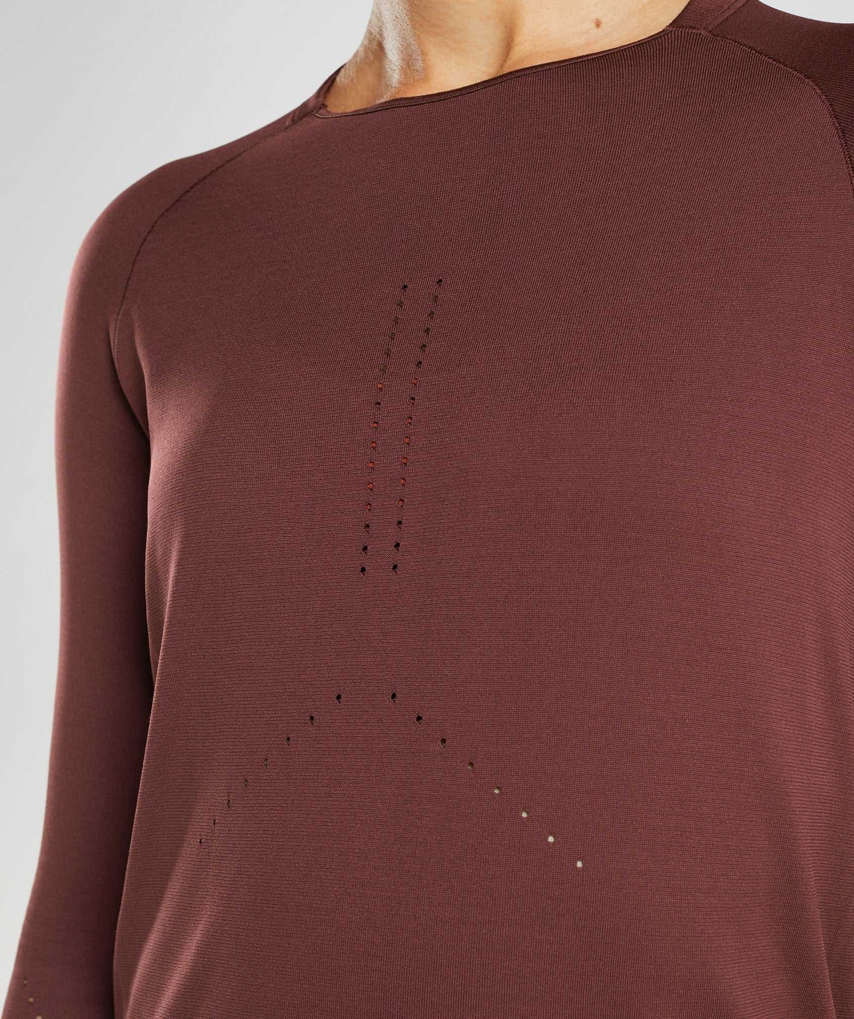 Burgundy Gymshark Sweat Seamless Long Sleeve Women's Tops | UBHRMF946