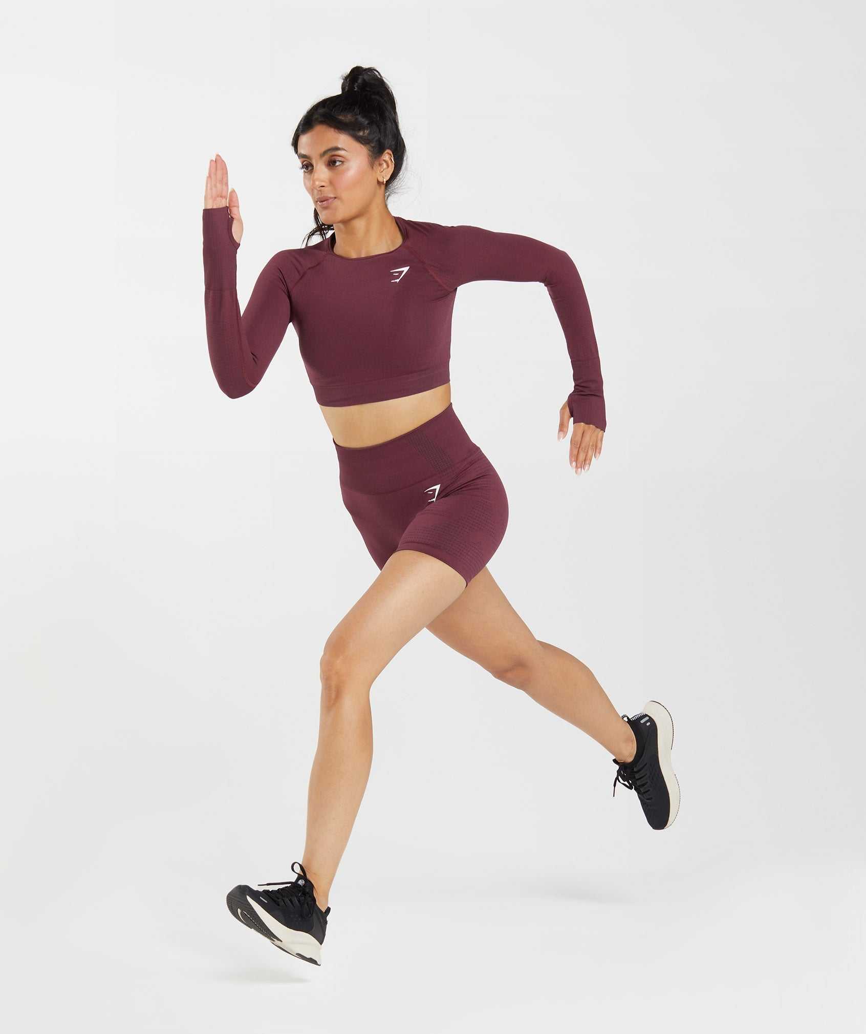 Burgundy Gymshark Vital Seamless 2.0 Crop Women's Tops | JBMHCO962