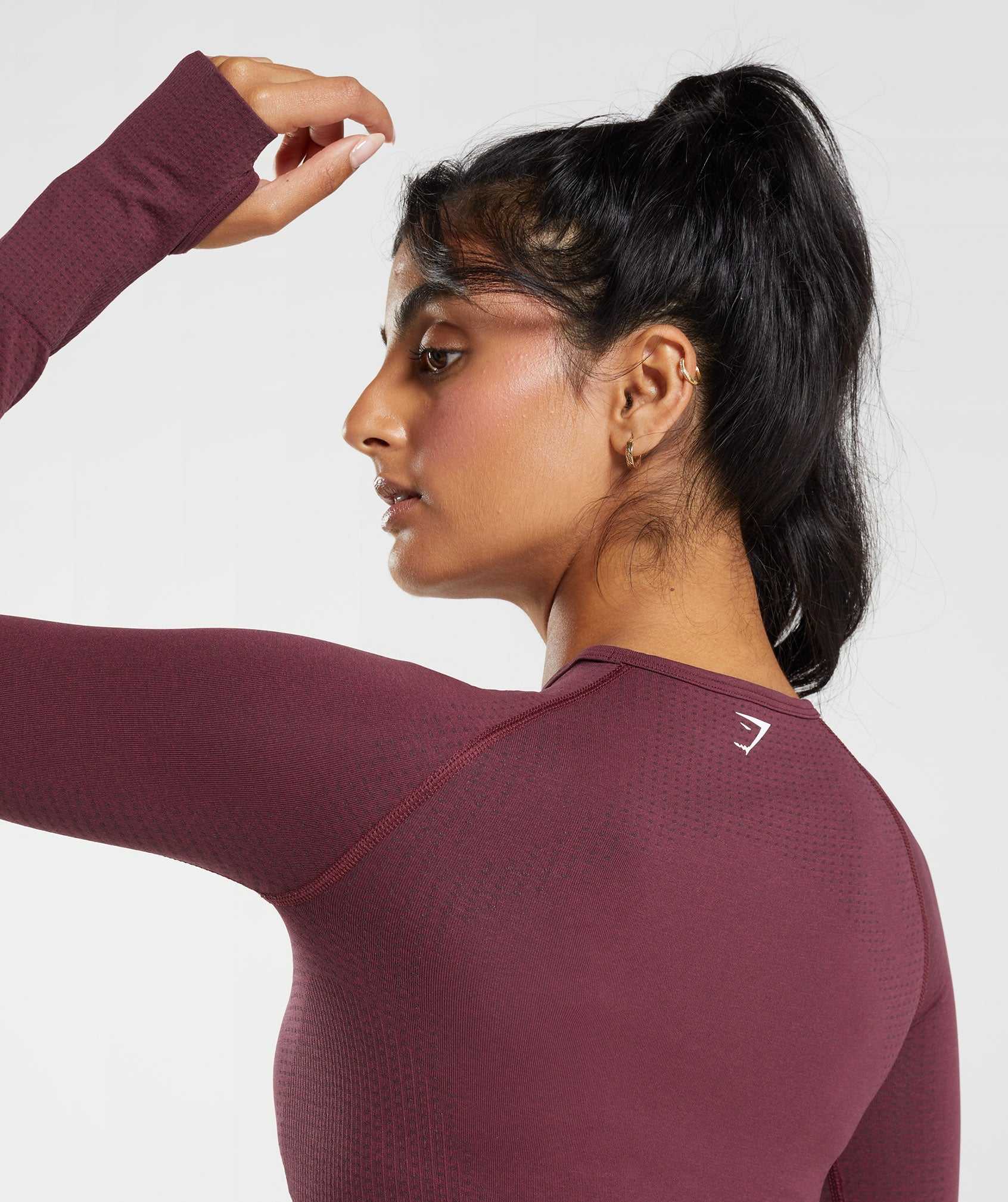 Burgundy Gymshark Vital Seamless 2.0 Crop Women's Tops | JBMHCO962