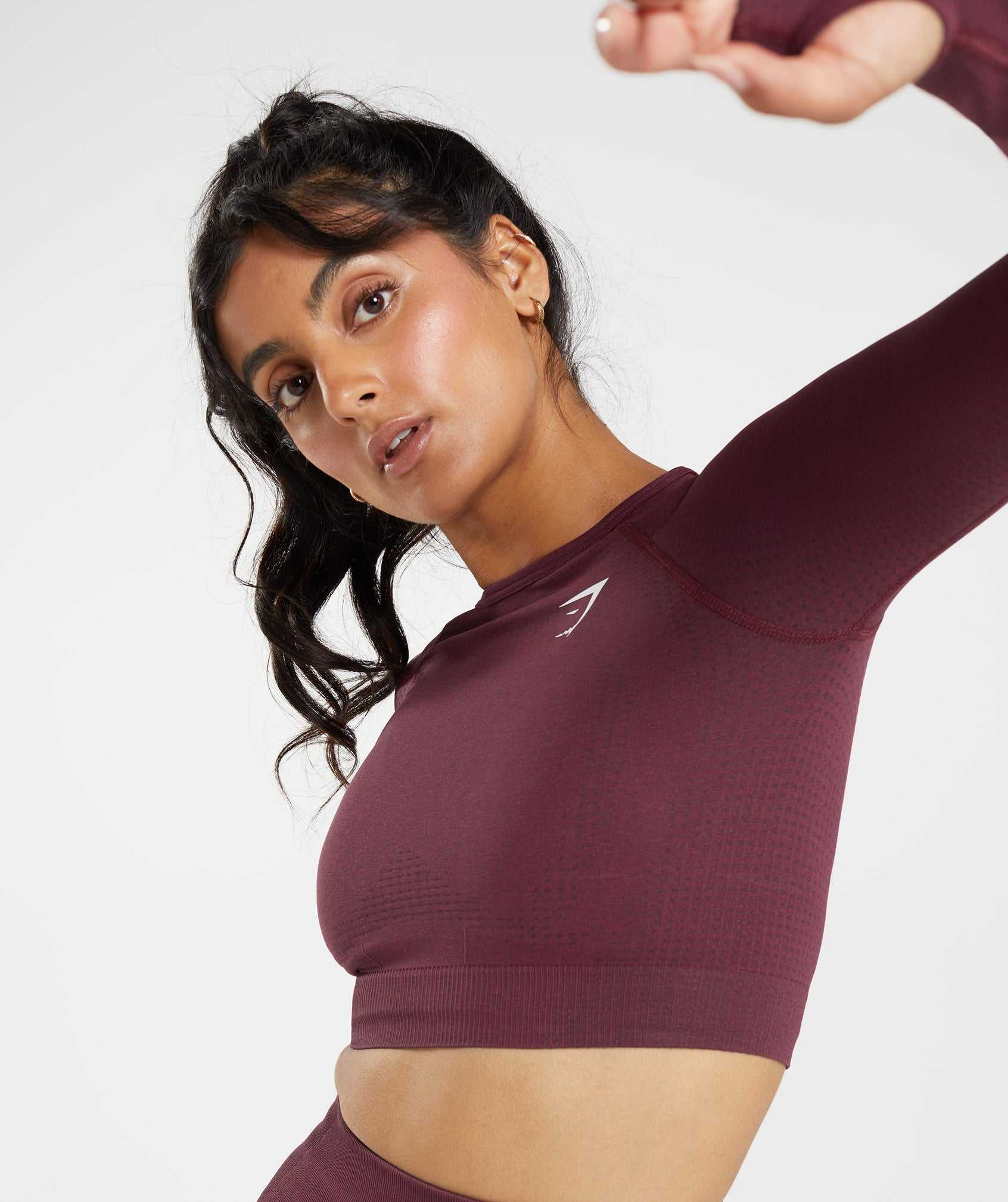 Burgundy Gymshark Vital Seamless 2.0 Crop Women's Tops | JBMHCO962