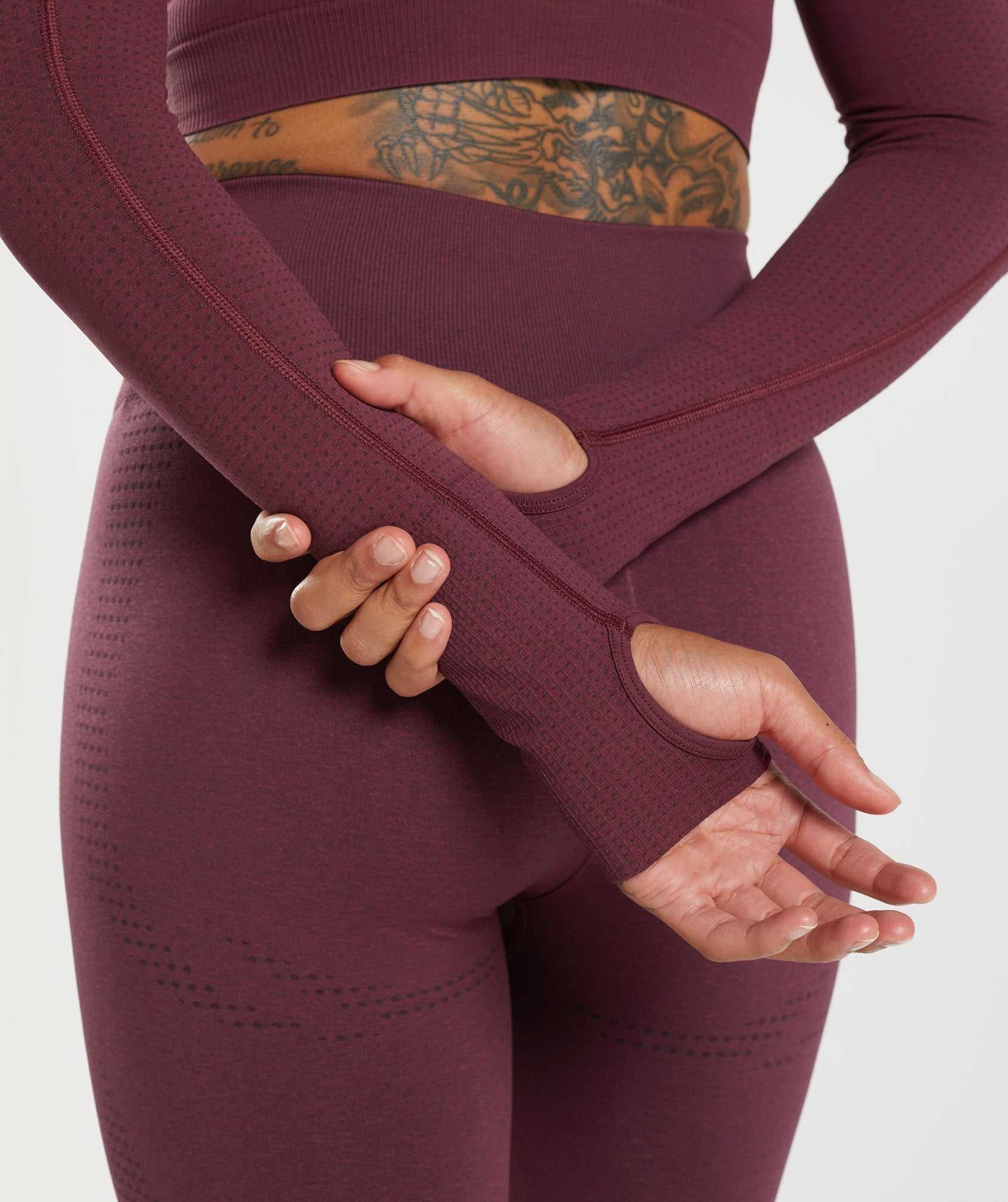 Burgundy Gymshark Vital Seamless 2.0 High Neck Midi Women's Tops | DNHJOK025