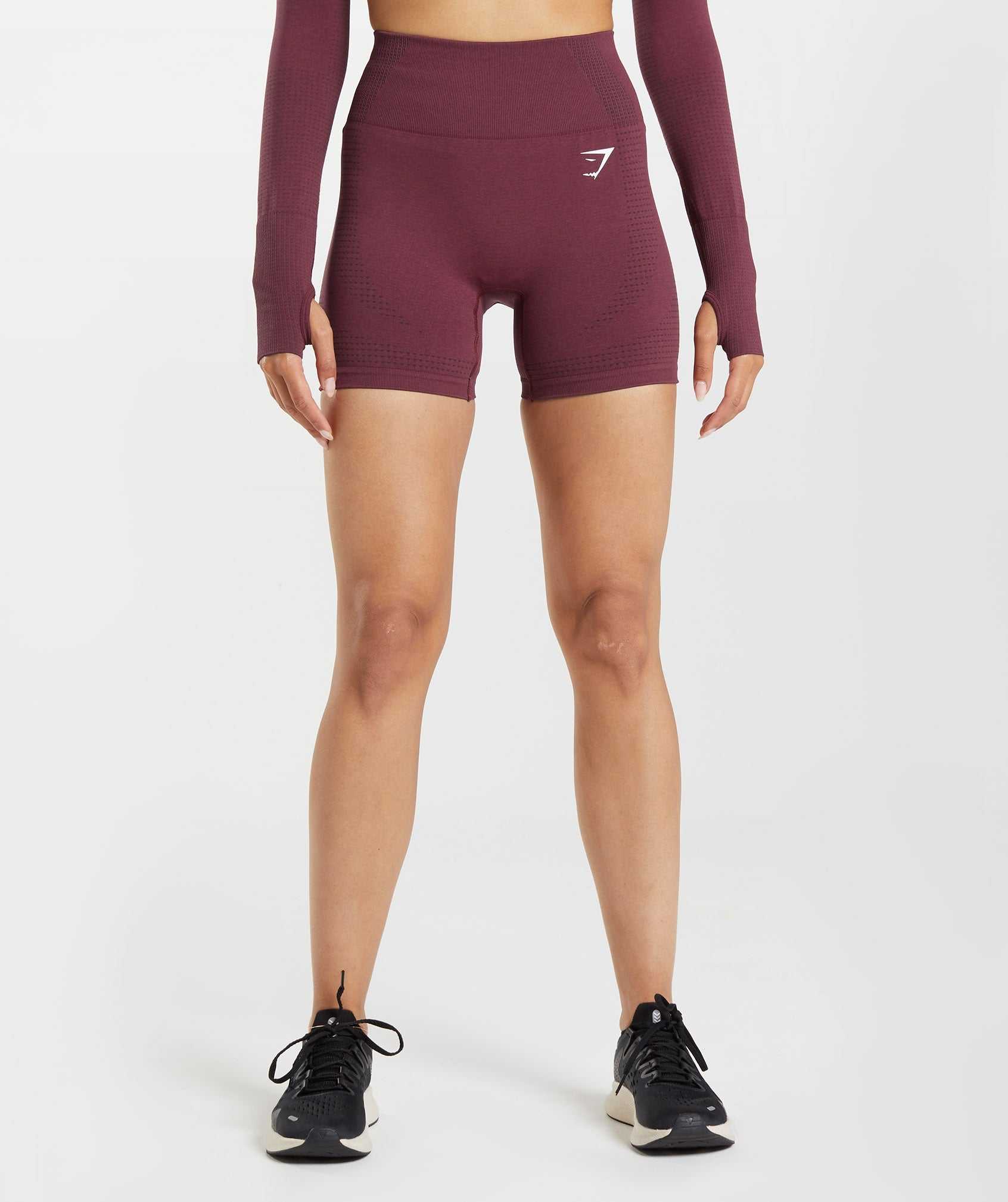 Burgundy Gymshark Vital Seamless 2.0 Women\'s Shorts | ILHRNX857