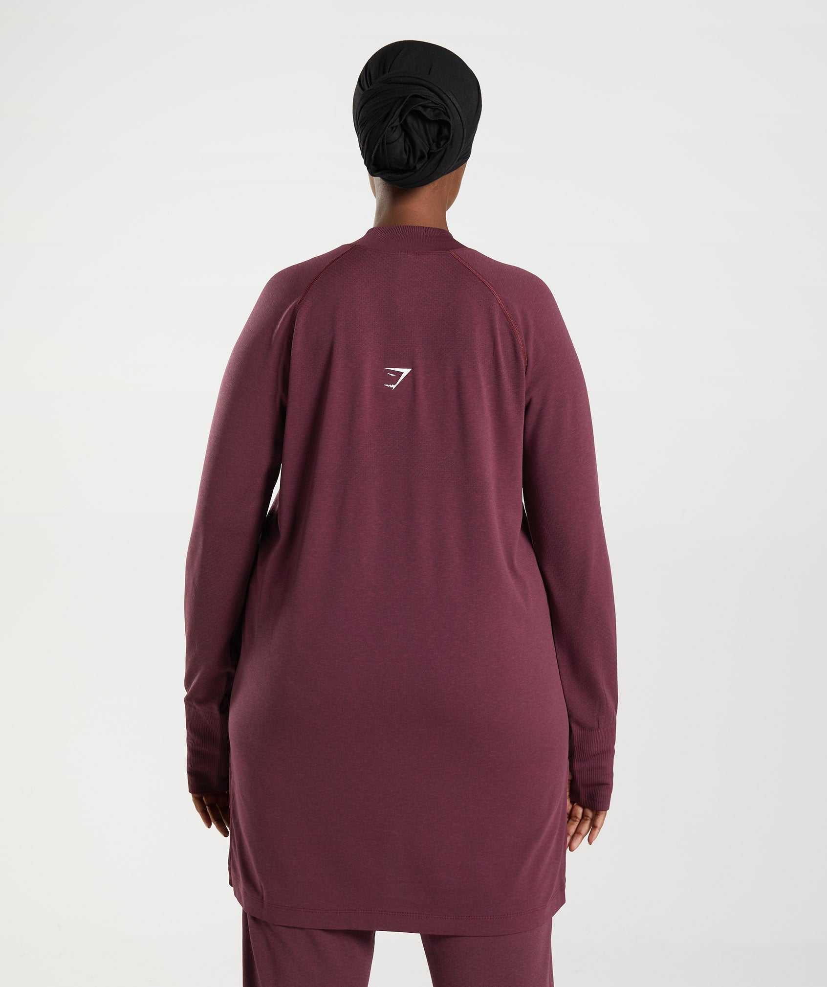 Burgundy Gymshark Vital Seamless Long Line Women's T Shirts | DJXVQA340