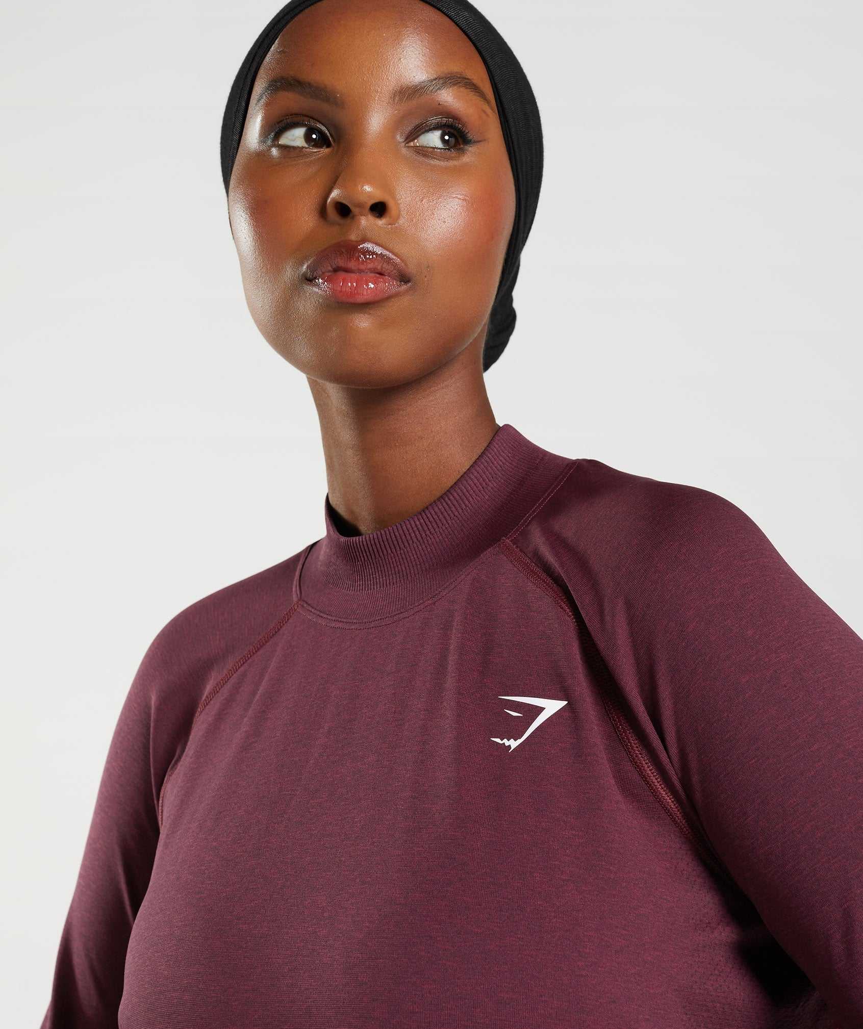 Burgundy Gymshark Vital Seamless Long Line Women's T Shirts | DJXVQA340