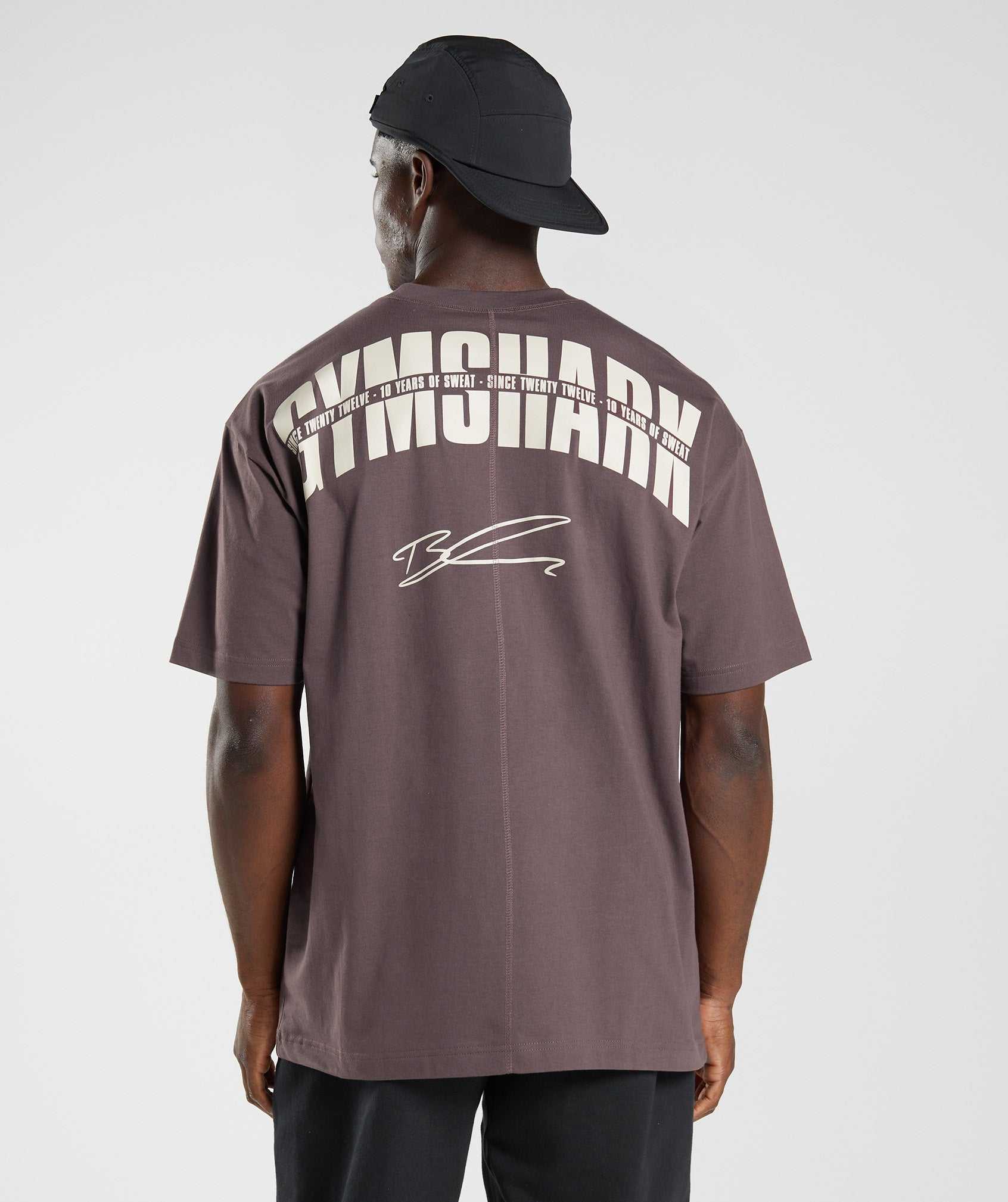 Chocolate Brown Gymshark GS10 Year Oversized Men's T Shirts | TPAWMY419