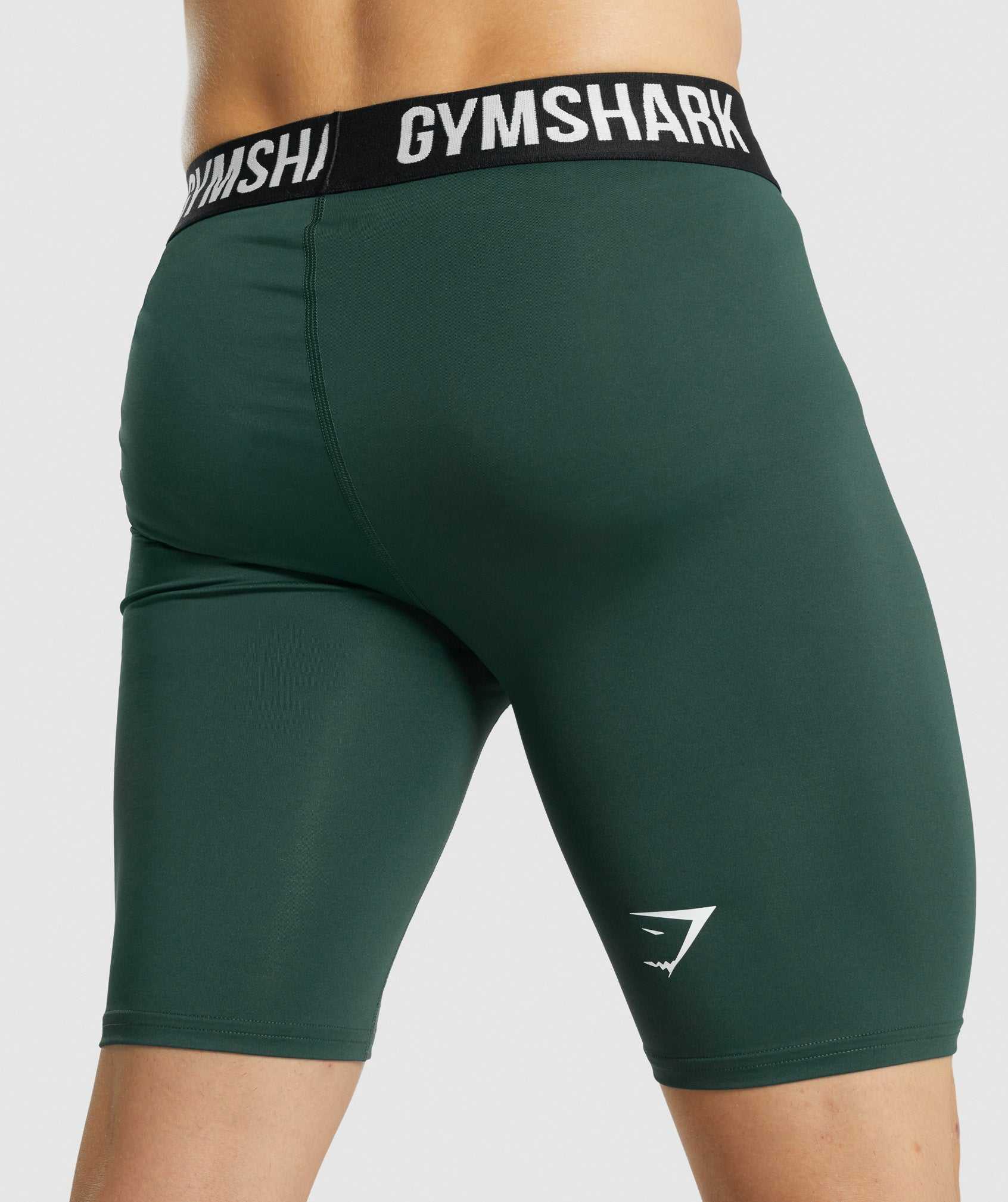 Dark Green Gymshark Element Baselayer - Dark Green Men's Shorts | OKVHDW425