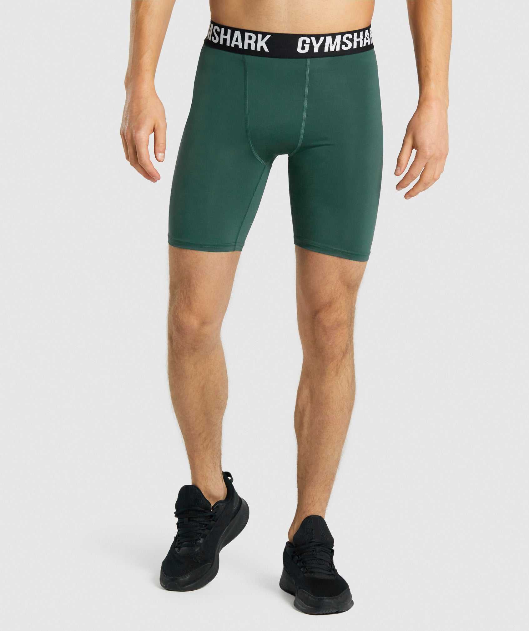 Dark Green Gymshark Element Baselayer - Dark Green Men\'s Shorts | OKVHDW425