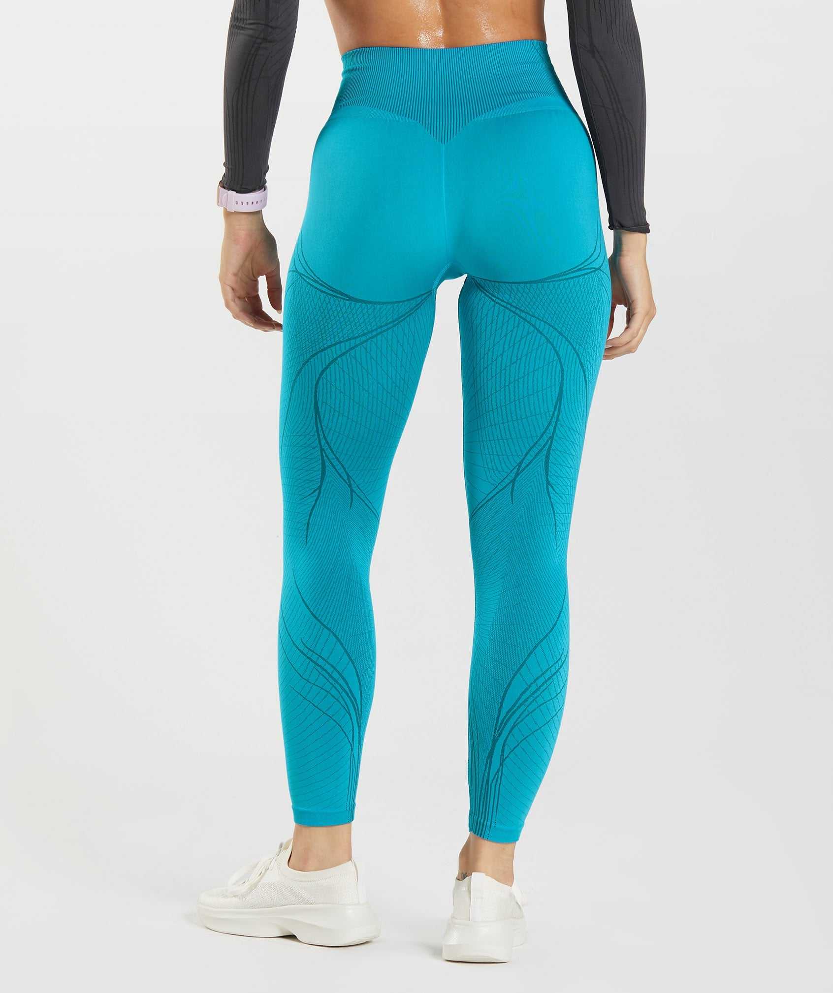 Dark Grey Blue / Blue Gymshark Apex Seamless Women's Leggings | CJNOUQ713