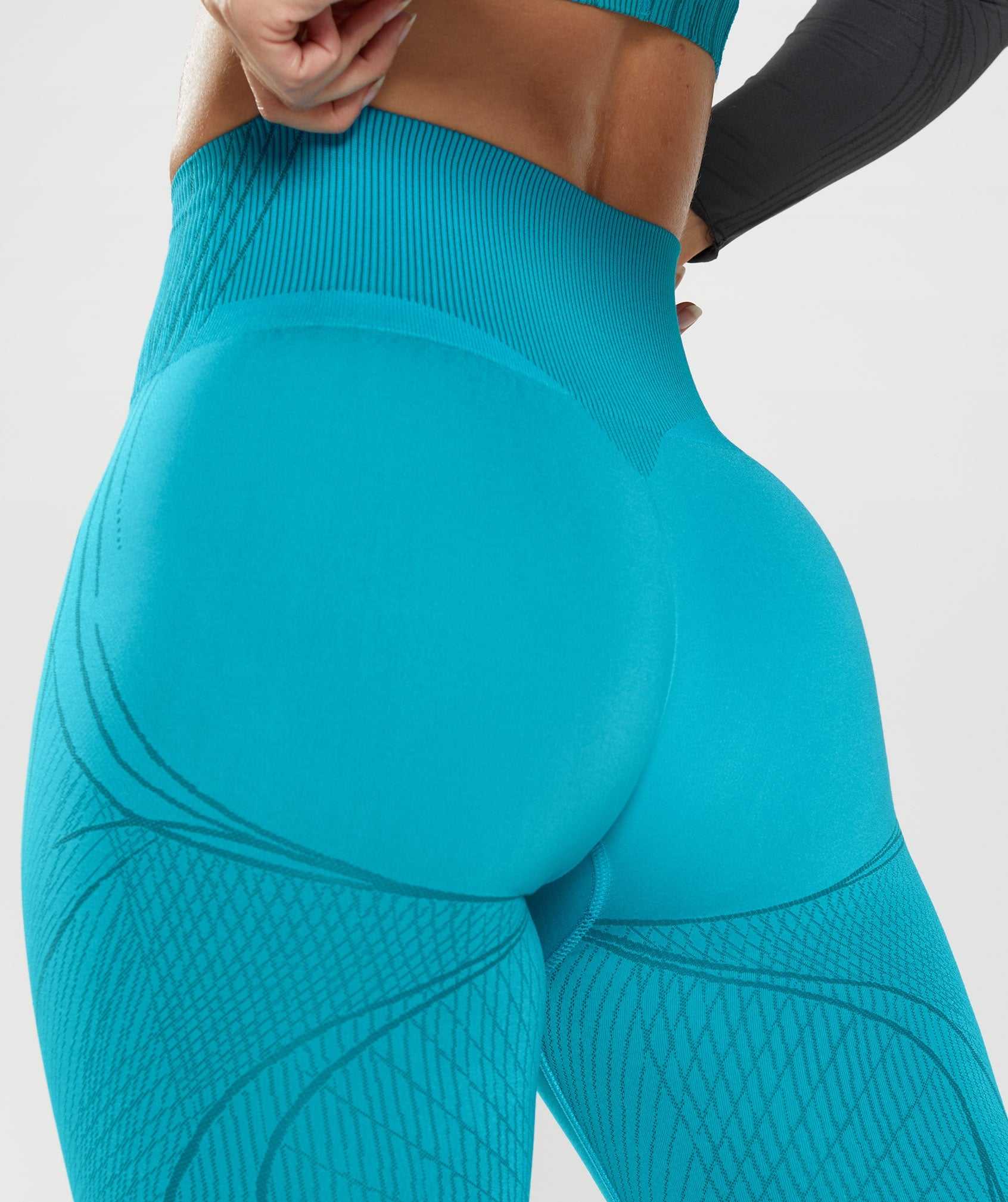 Dark Grey Blue / Blue Gymshark Apex Seamless Women's Leggings | CJNOUQ713