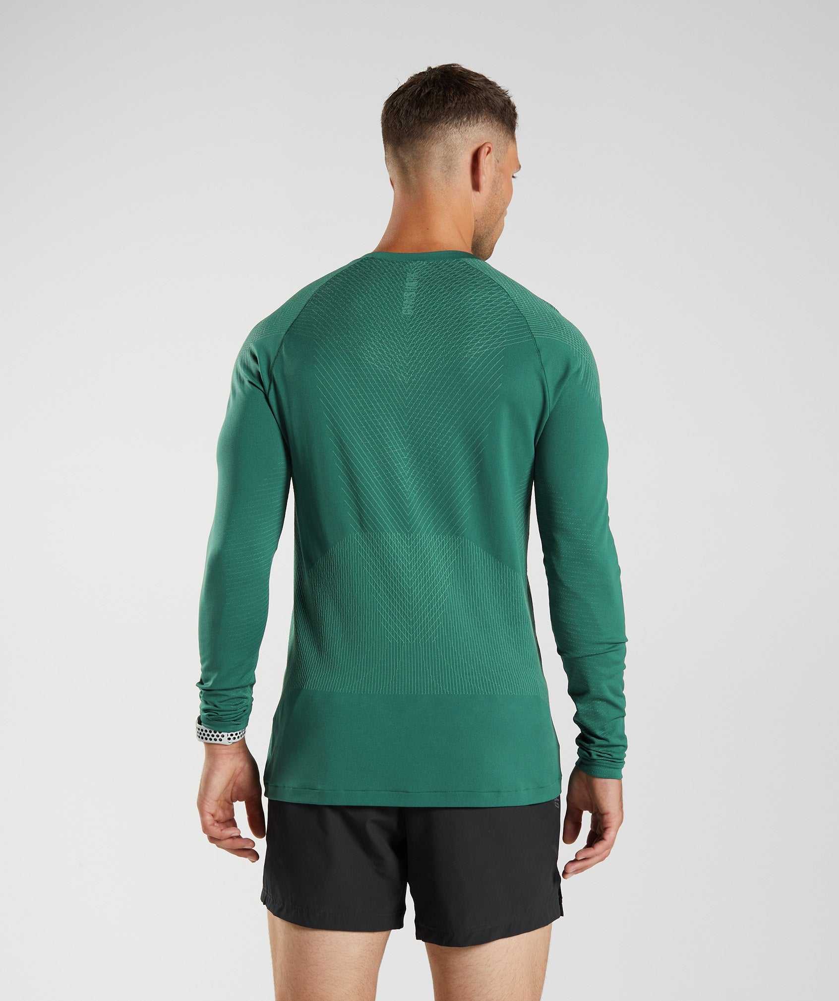 Green / Green Gymshark Apex Seamless Long Sleeve Men's T Shirts | AULHZX726