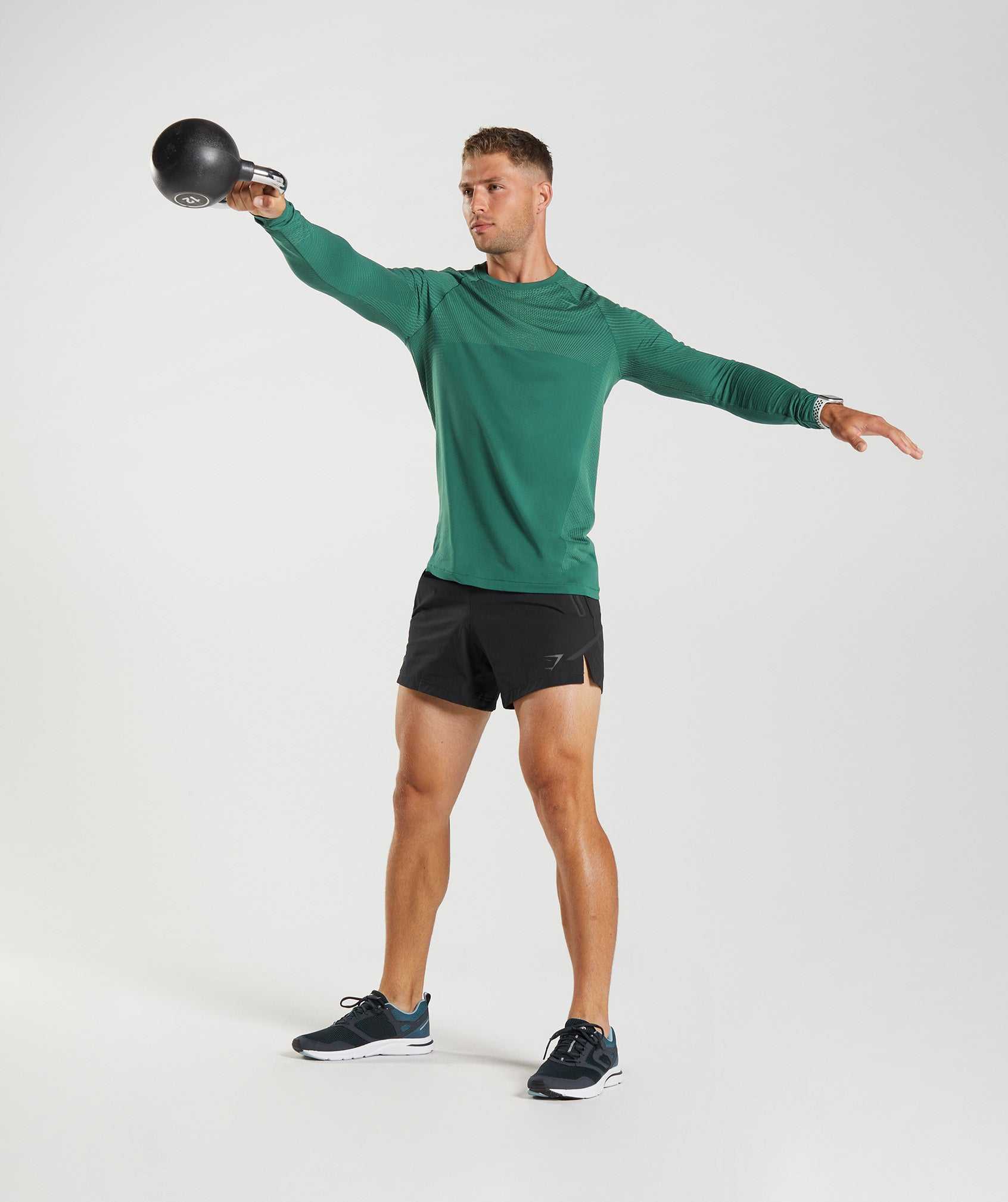 Green / Green Gymshark Apex Seamless Long Sleeve Men's T Shirts | AULHZX726