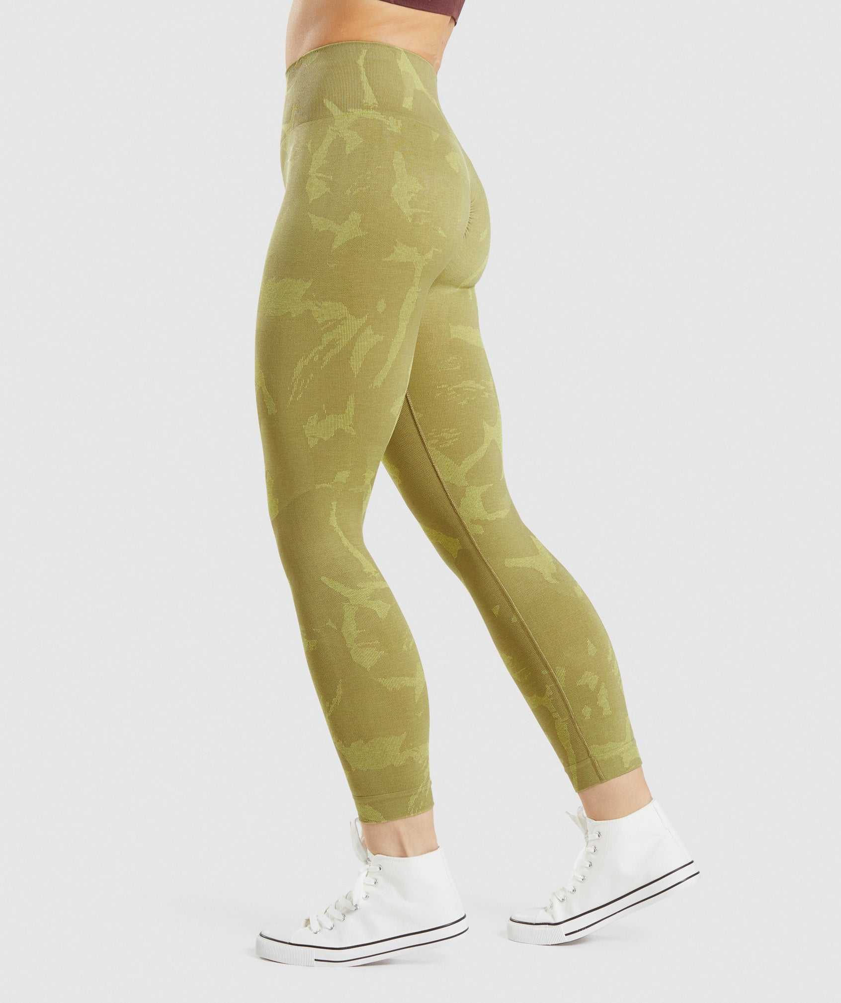 Green Gymshark Adapt Camo Seamless Women's Leggings | ITHRLQ730