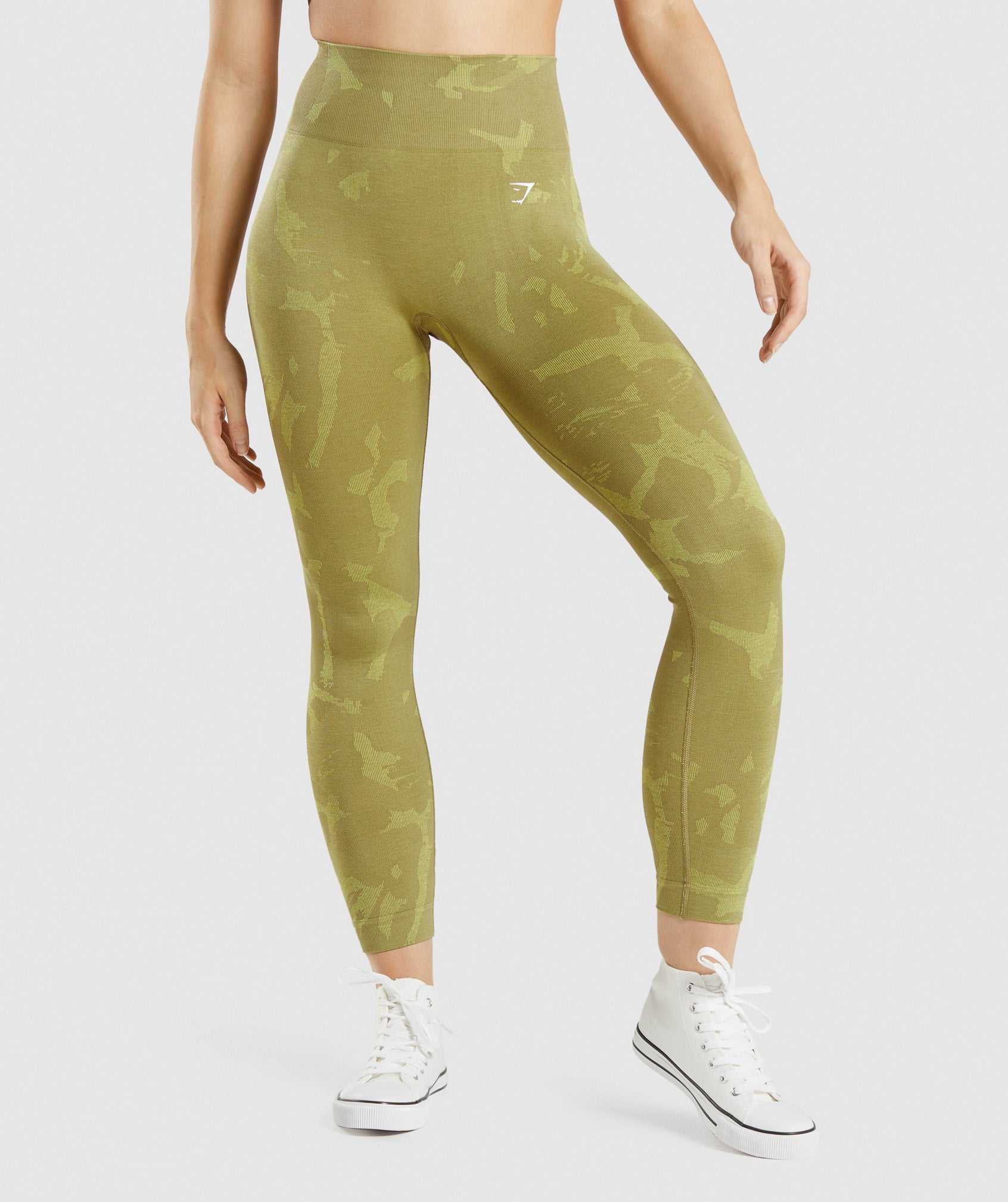 Green Gymshark Adapt Camo Seamless Women\'s Leggings | ITHRLQ730