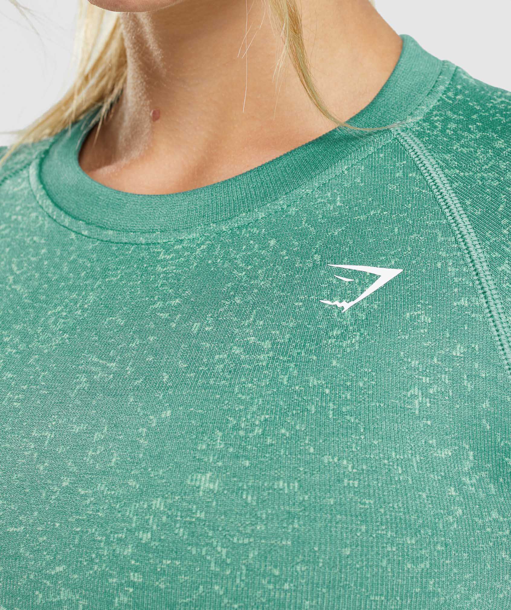 Green Gymshark Adapt Fleck Seamless Long Sleeve Crop Women's Tops | ECBPVZ589