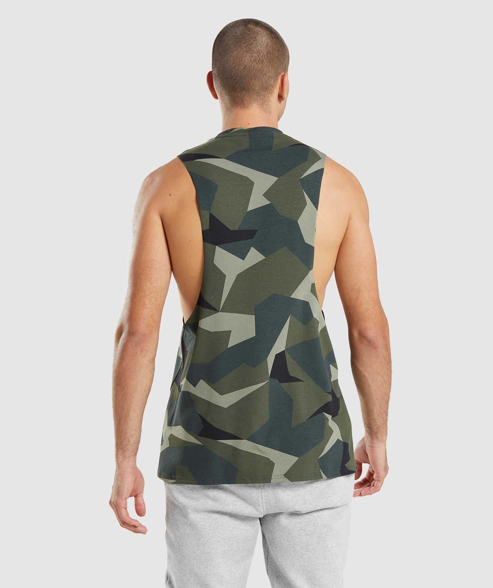 Green Gymshark Critical Drop Arm Men's Tanks | RNLWED197