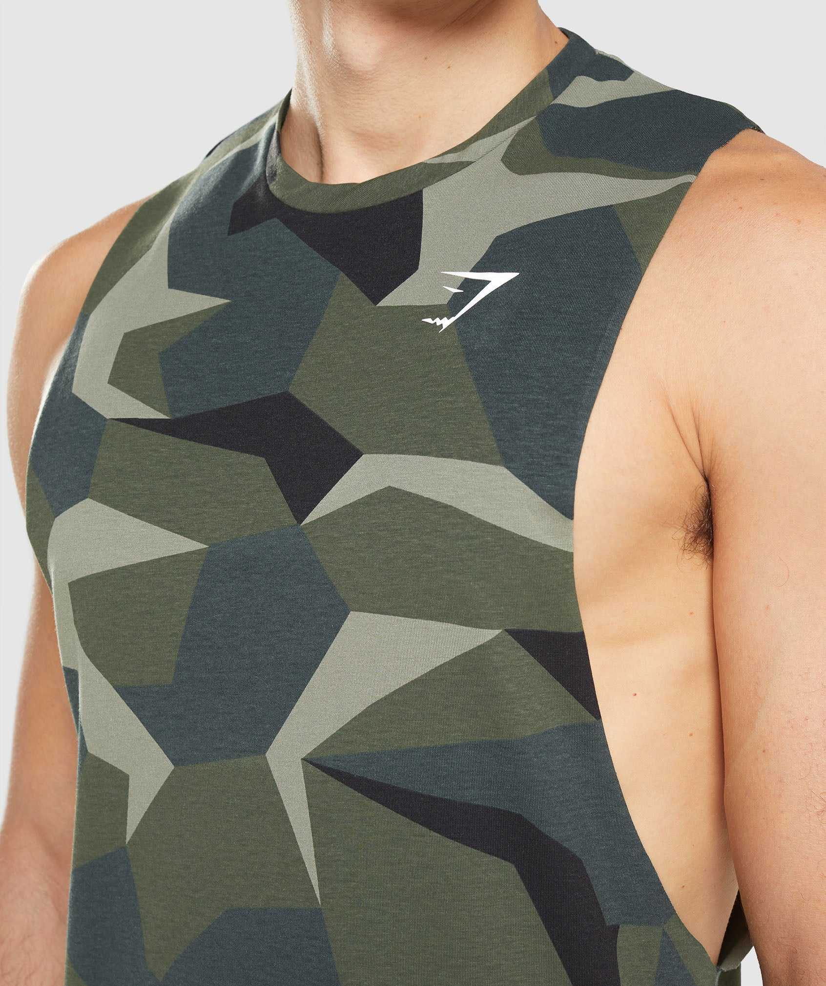 Green Gymshark Critical Drop Arm Men's Tanks | RNLWED197