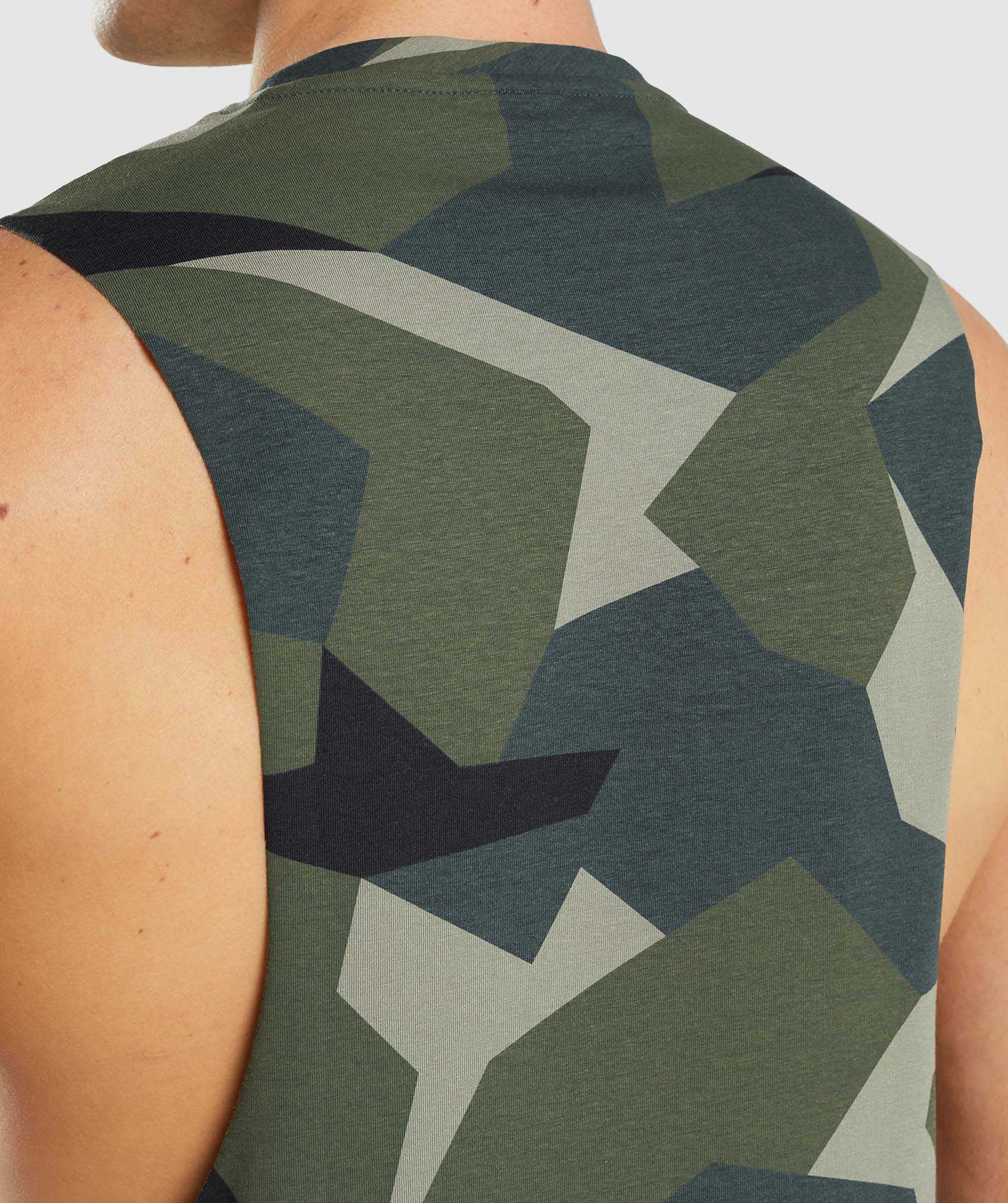 Green Gymshark Critical Drop Arm Men's Tanks | RNLWED197