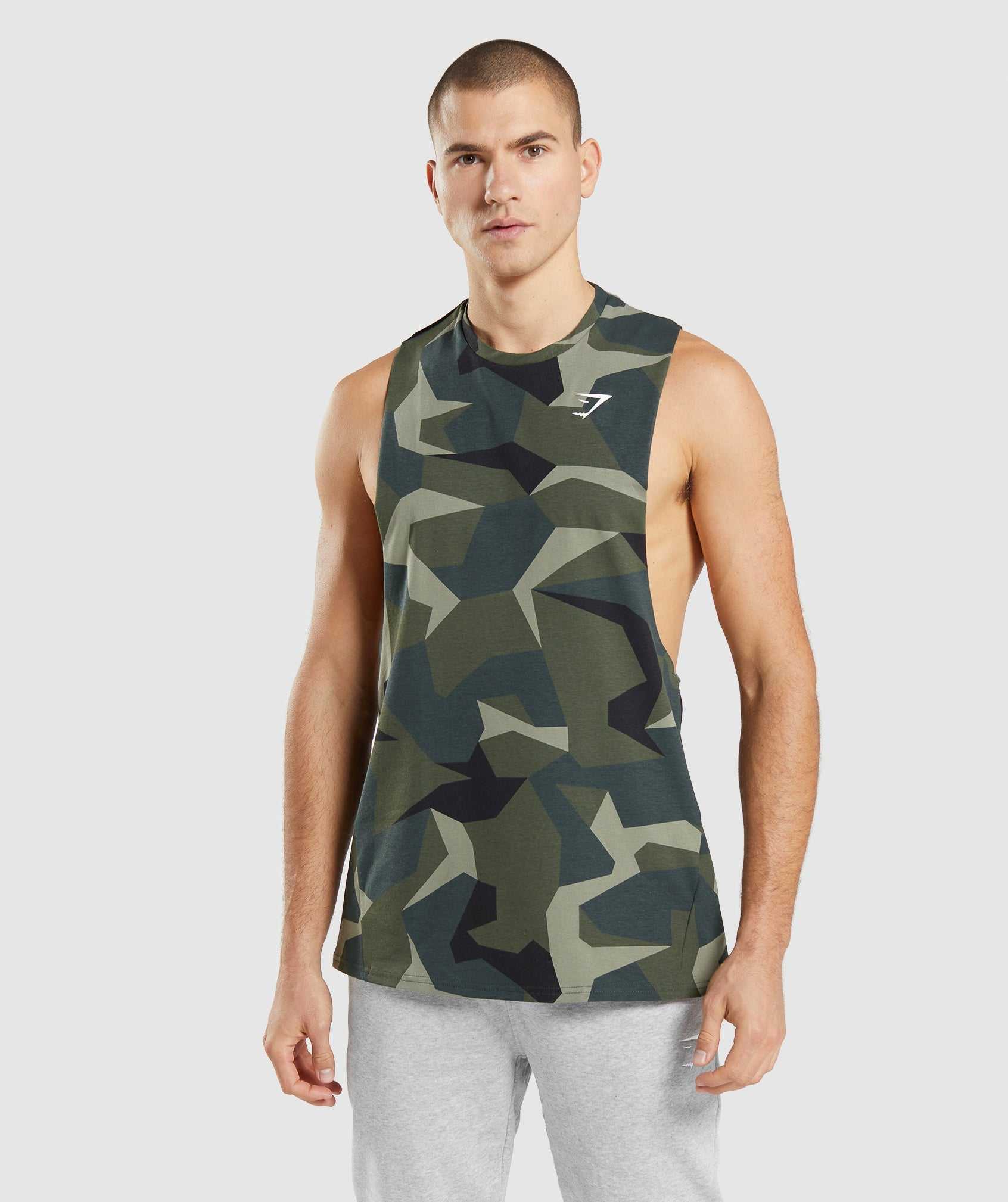 Green Gymshark Critical Drop Arm Men\'s Tanks | RNLWED197