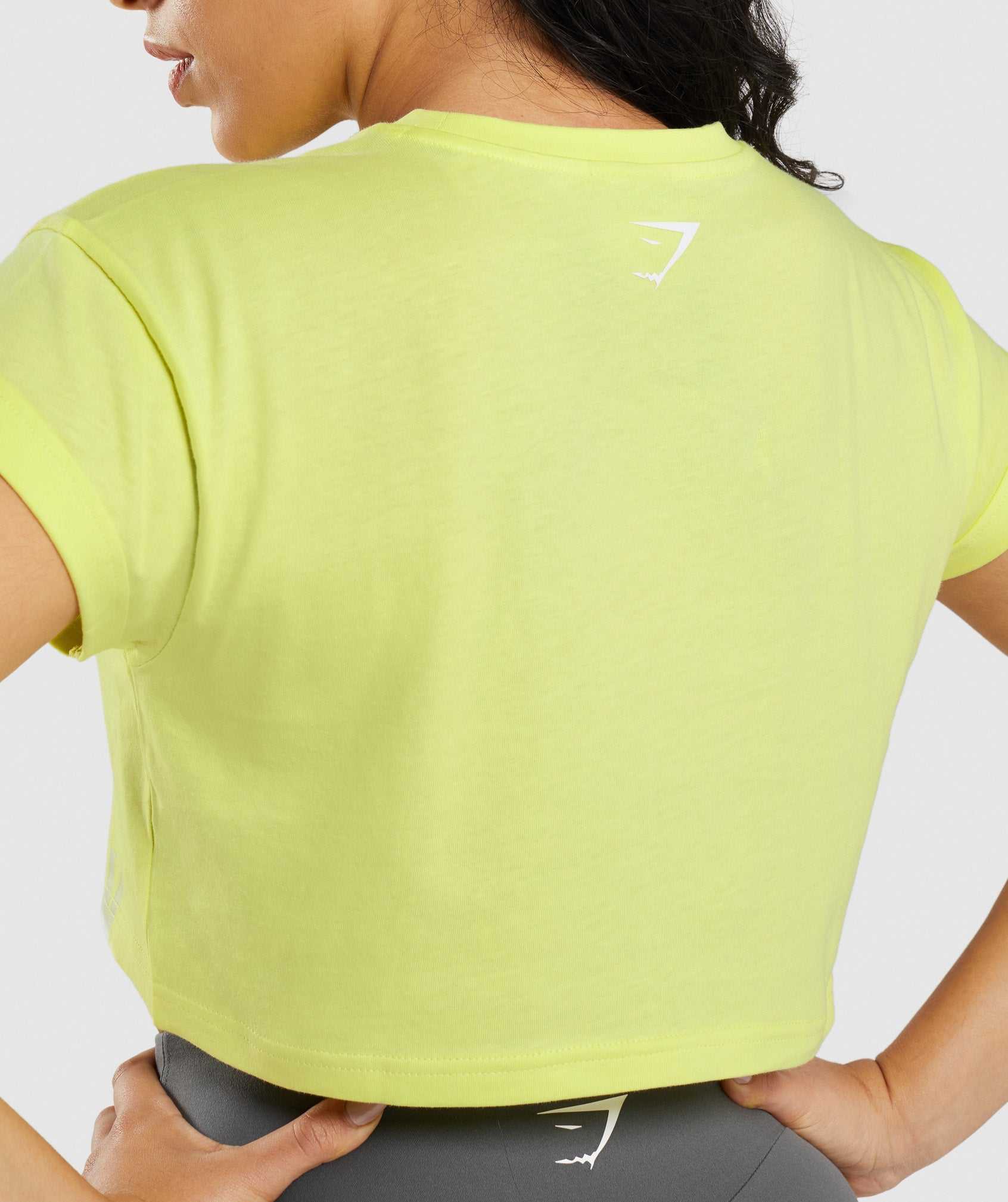 Green Gymshark Fraction Crop Women's Tops | GQOAWD021