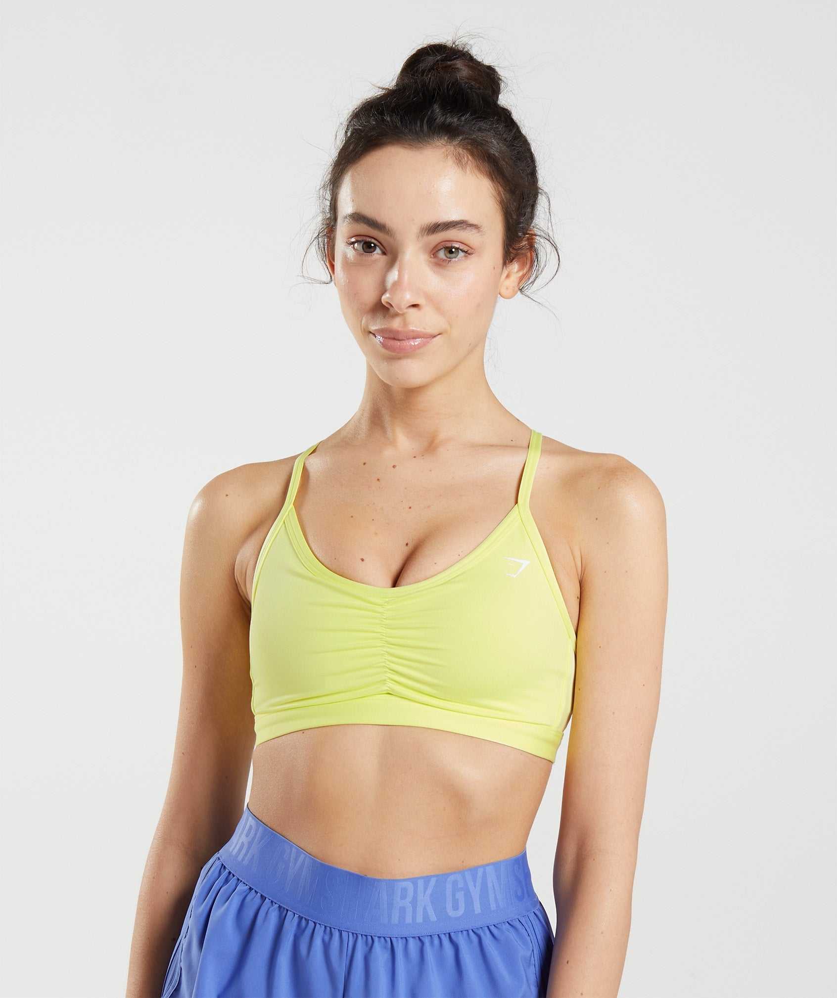 Green Gymshark Ruched Training Women's Sports Bra | DKJUSV305