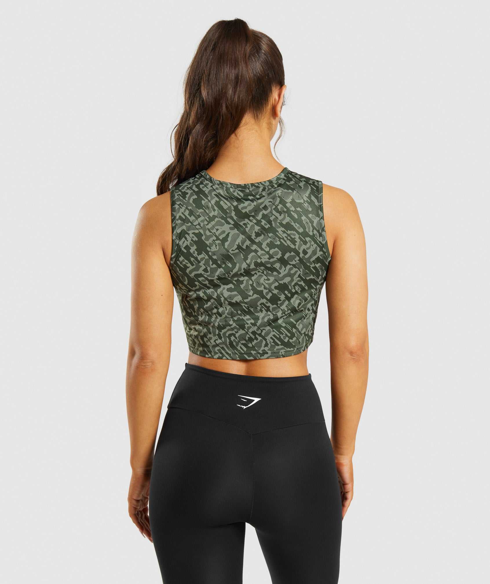 Green Gymshark Training Crop Women's Tanks | PKARJI249